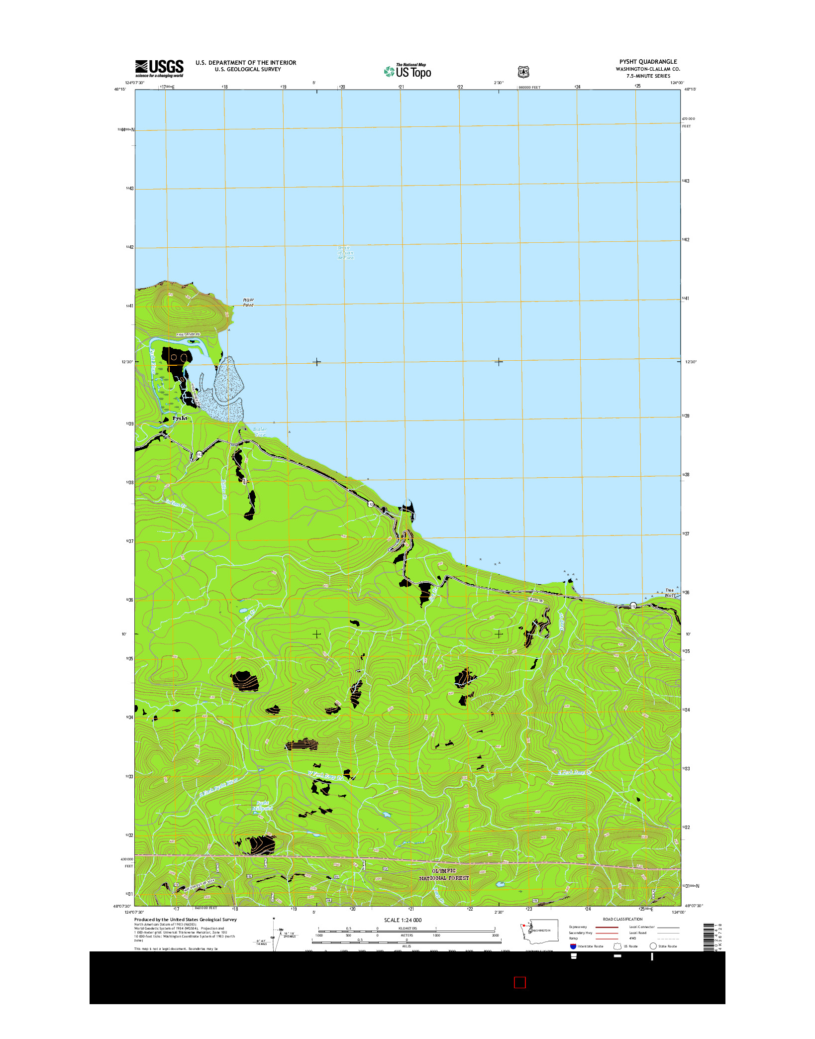 USGS US TOPO 7.5-MINUTE MAP FOR PYSHT, WA 2017