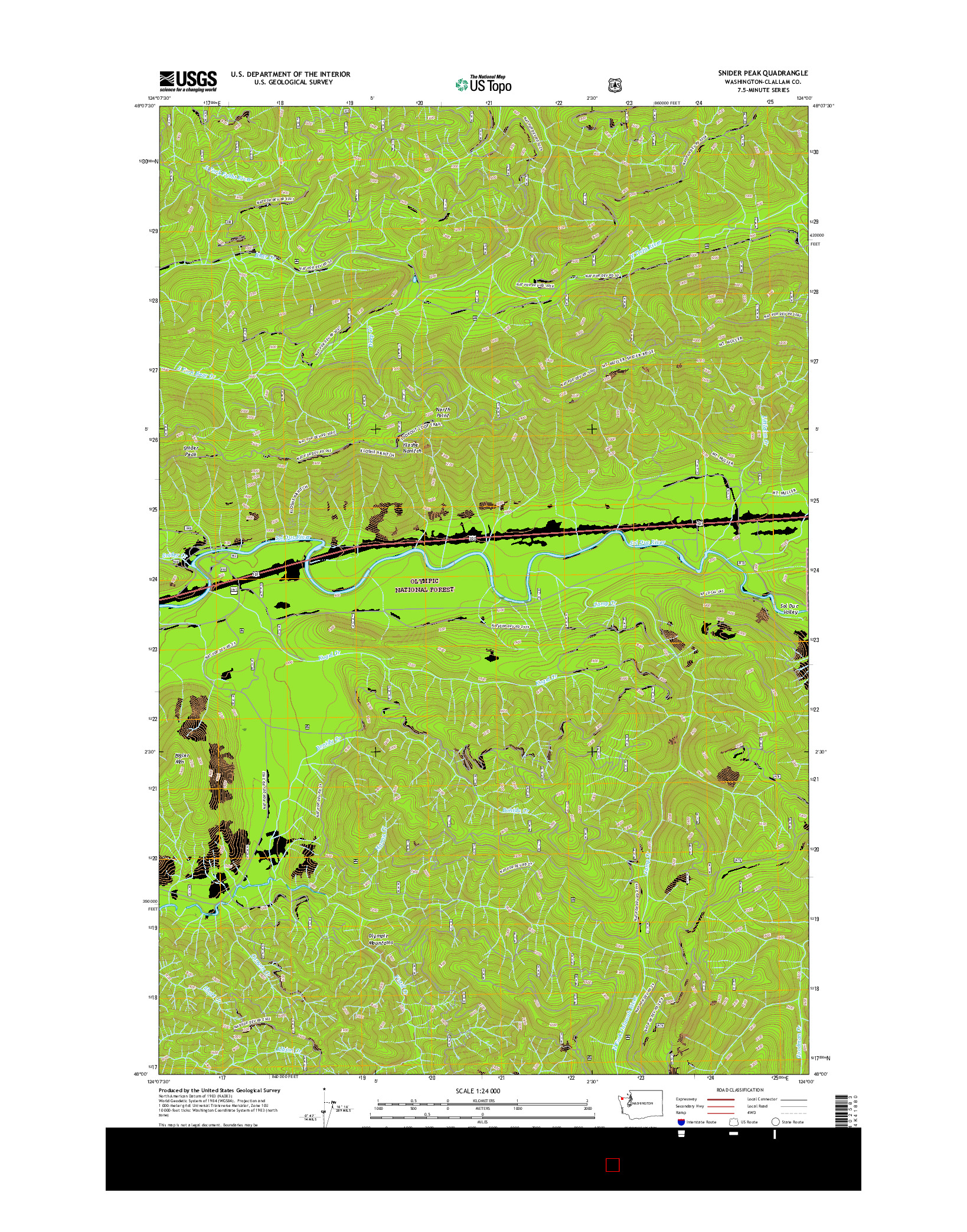 USGS US TOPO 7.5-MINUTE MAP FOR SNIDER PEAK, WA 2017