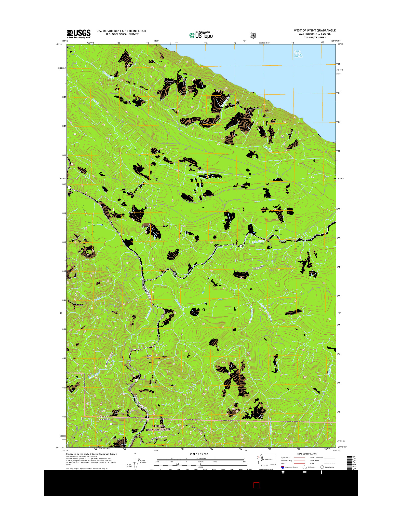 USGS US TOPO 7.5-MINUTE MAP FOR WEST OF PYSHT, WA 2017