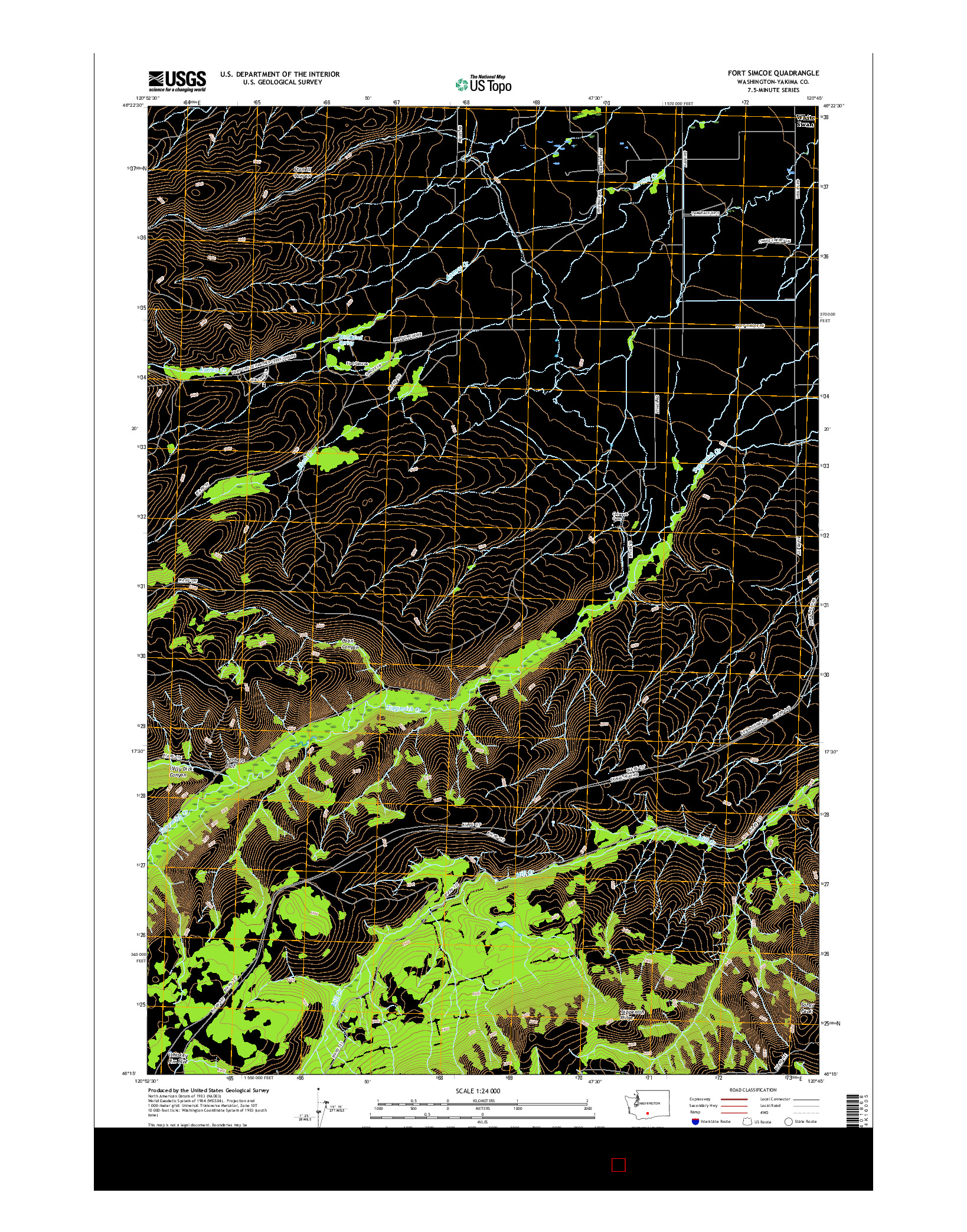 USGS US TOPO 7.5-MINUTE MAP FOR FORT SIMCOE, WA 2017