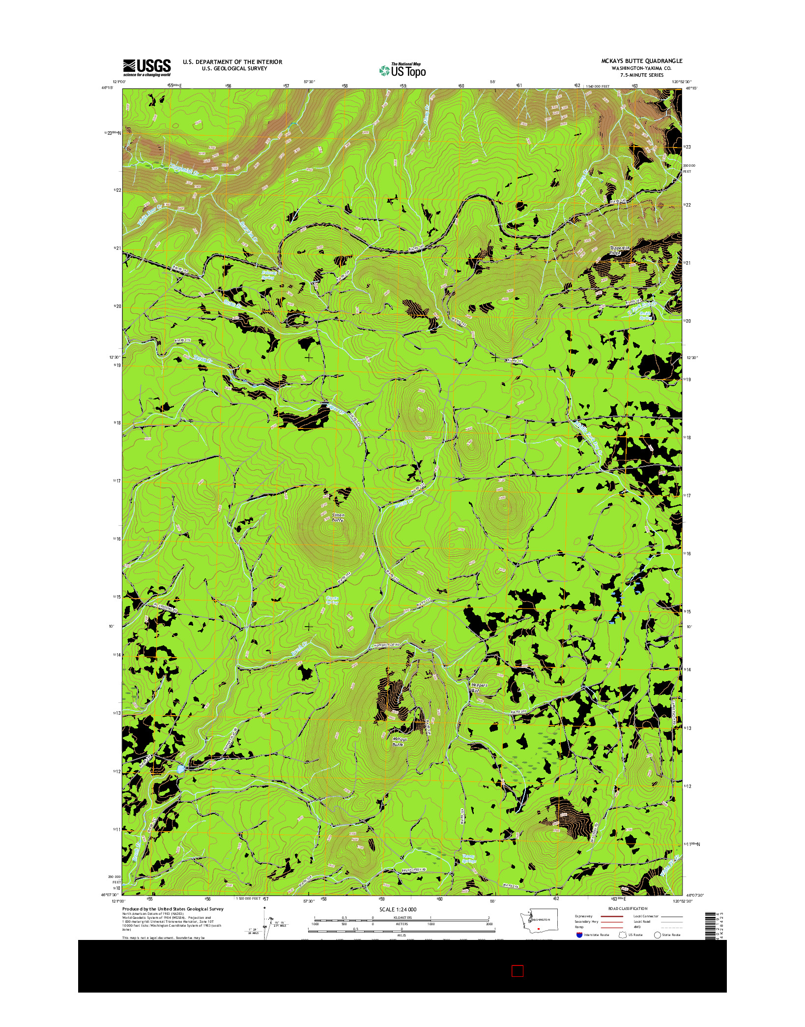 USGS US TOPO 7.5-MINUTE MAP FOR MCKAYS BUTTE, WA 2017