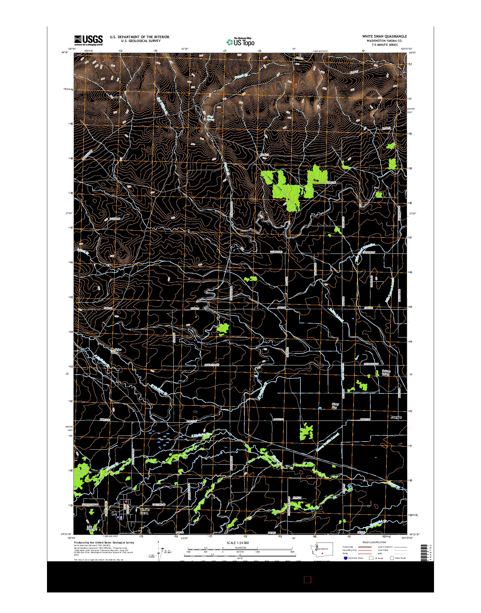 USGS US TOPO 7.5-MINUTE MAP FOR WHITE SWAN, WA 2017