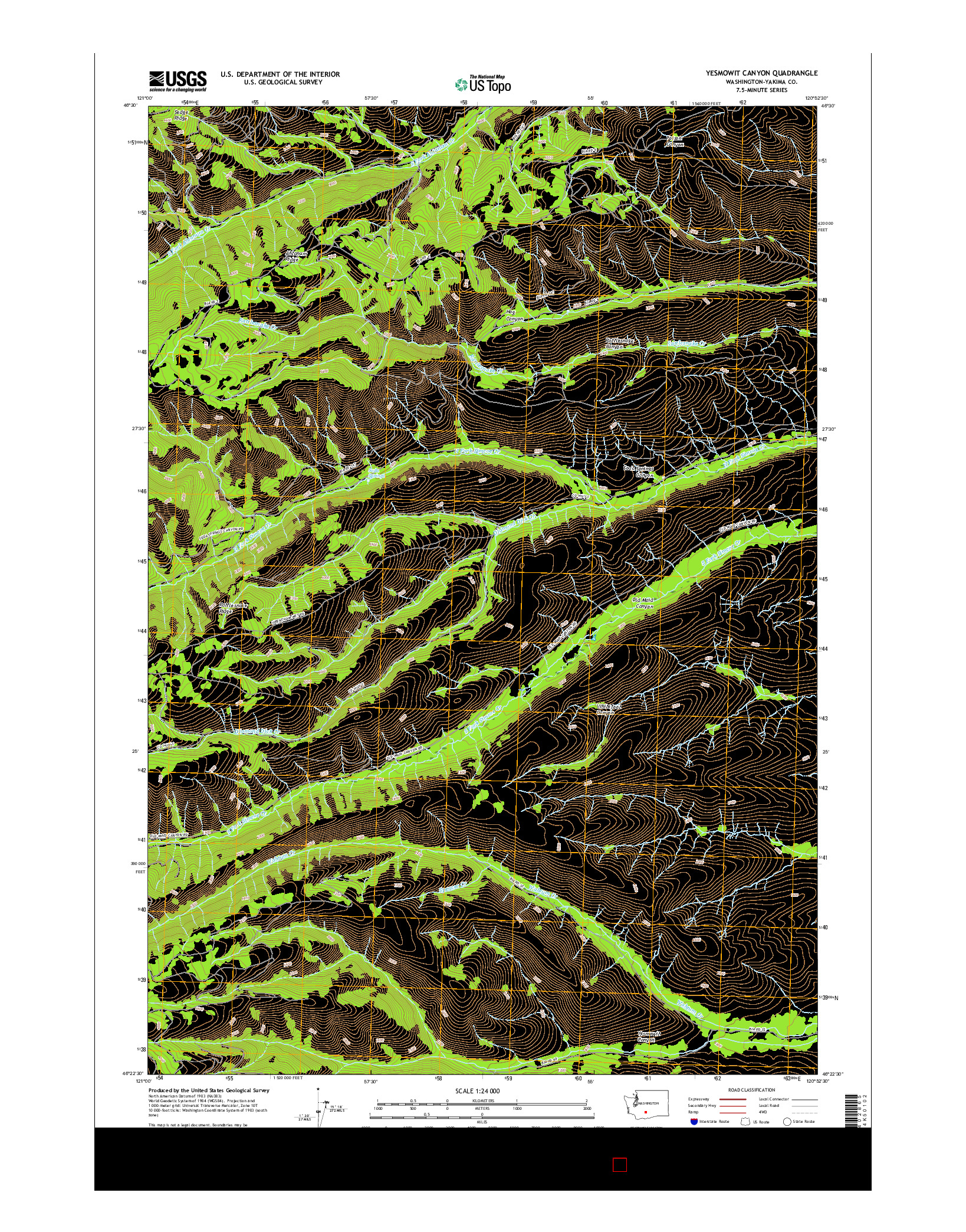 USGS US TOPO 7.5-MINUTE MAP FOR YESMOWIT CANYON, WA 2017