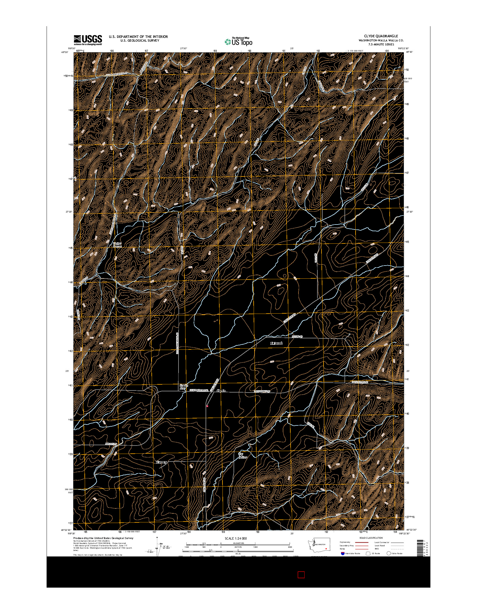 USGS US TOPO 7.5-MINUTE MAP FOR CLYDE, WA 2017