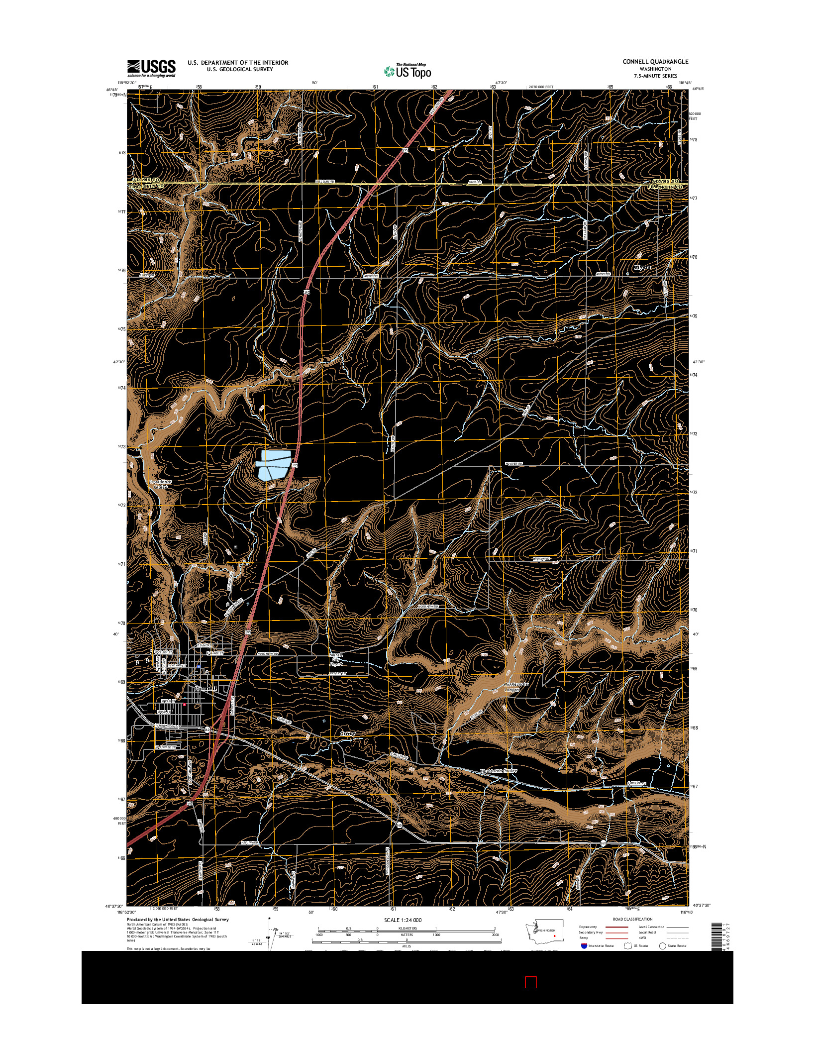 USGS US TOPO 7.5-MINUTE MAP FOR CONNELL, WA 2017