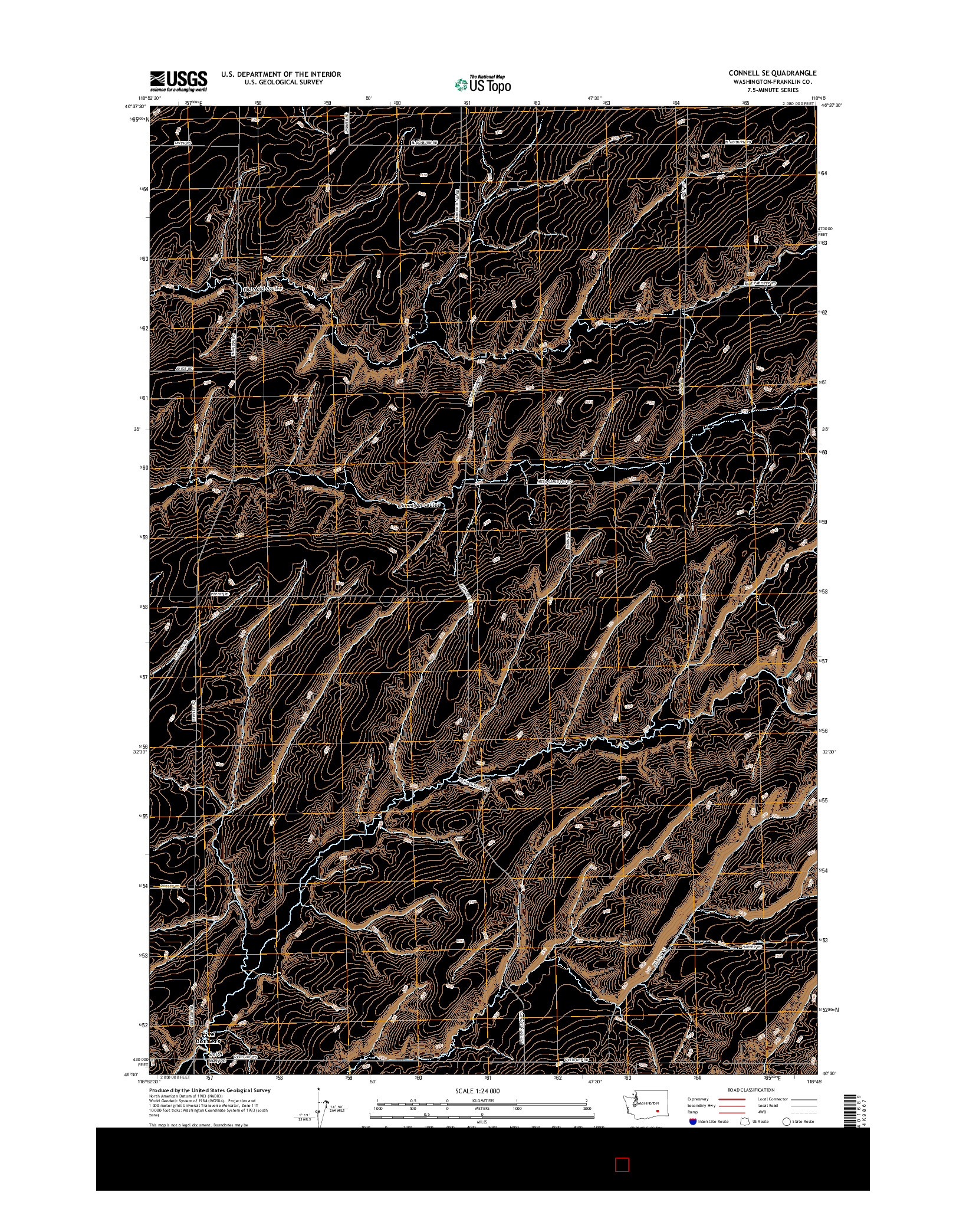 USGS US TOPO 7.5-MINUTE MAP FOR CONNELL SE, WA 2017