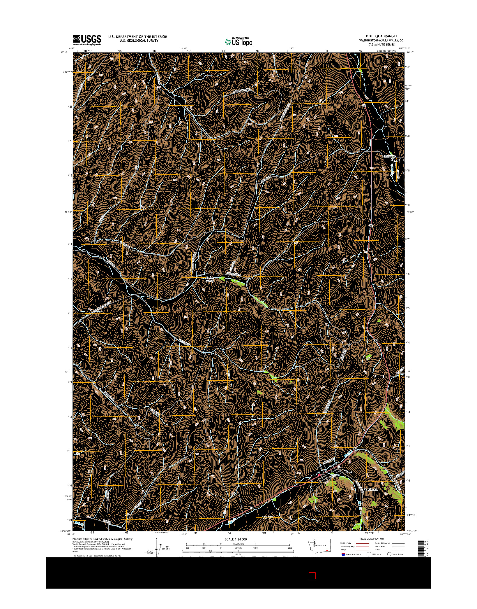 USGS US TOPO 7.5-MINUTE MAP FOR DIXIE, WA 2017