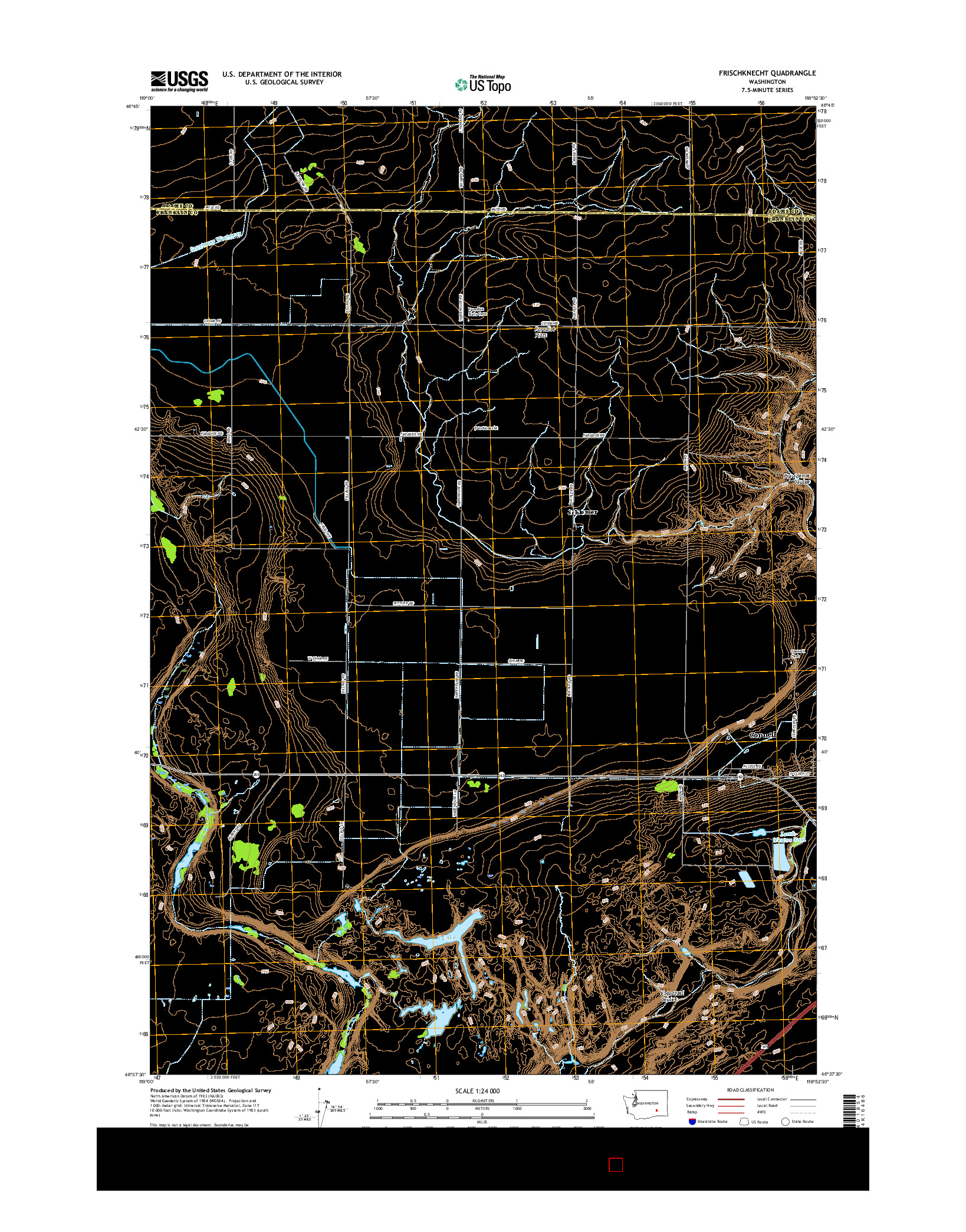 USGS US TOPO 7.5-MINUTE MAP FOR FRISCHKNECHT, WA 2017