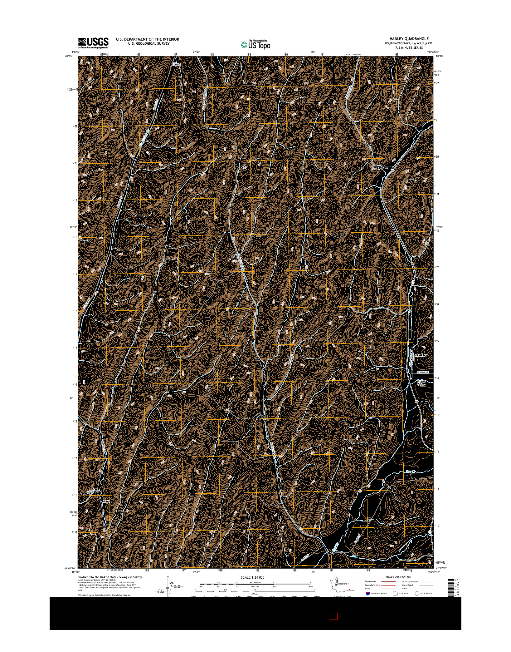 USGS US TOPO 7.5-MINUTE MAP FOR HADLEY, WA 2017