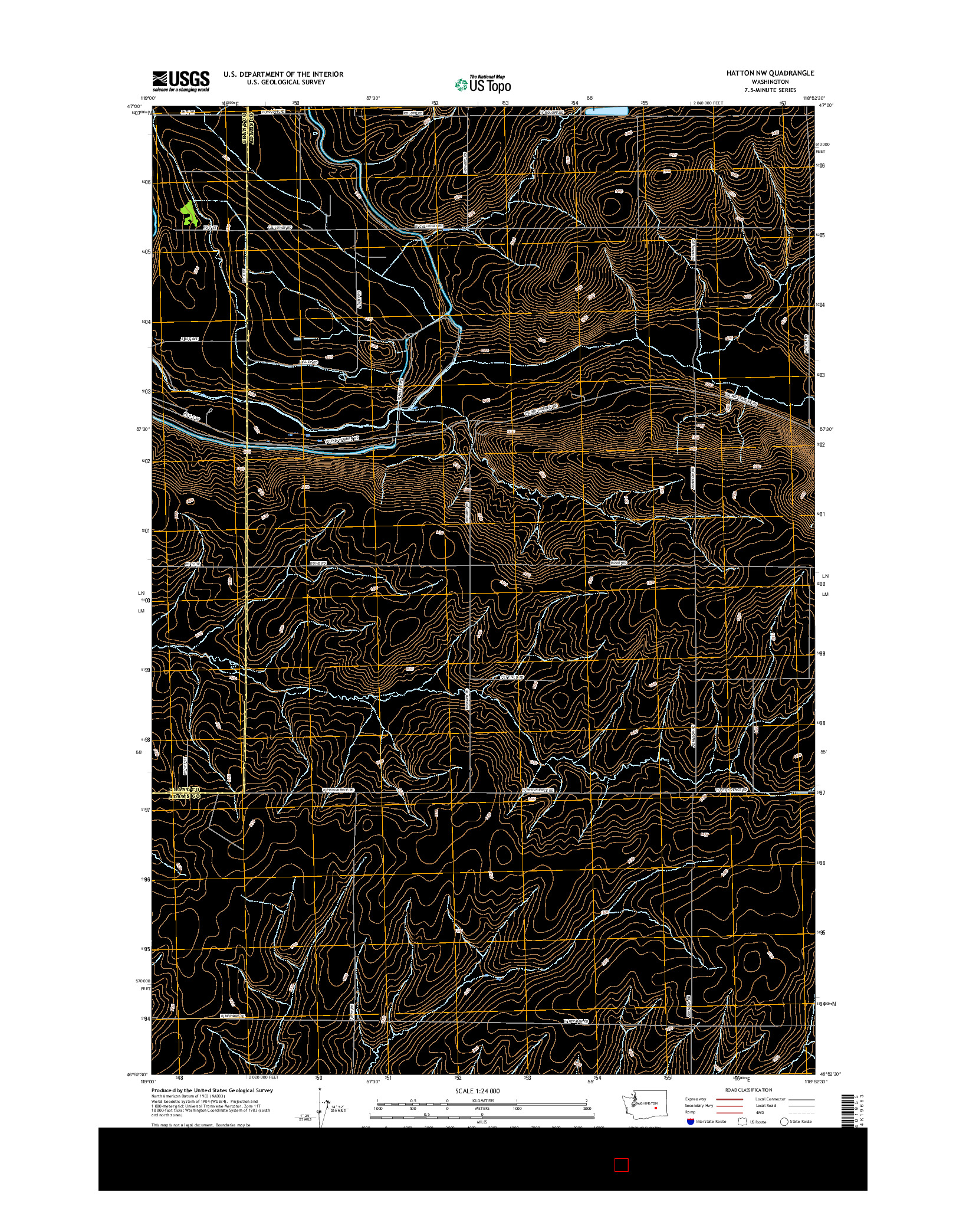 USGS US TOPO 7.5-MINUTE MAP FOR HATTON NW, WA 2017