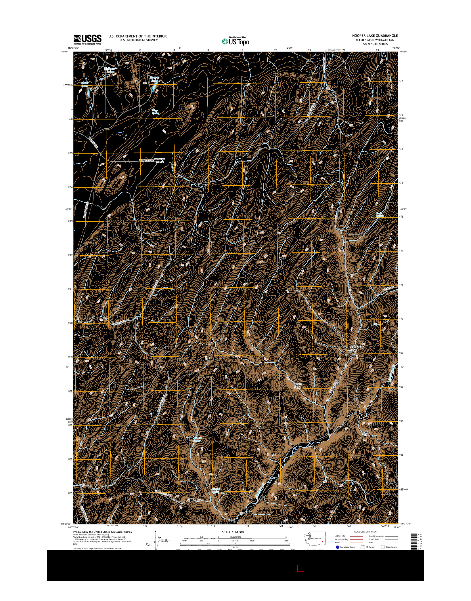 USGS US TOPO 7.5-MINUTE MAP FOR HOOPER LAKE, WA 2017