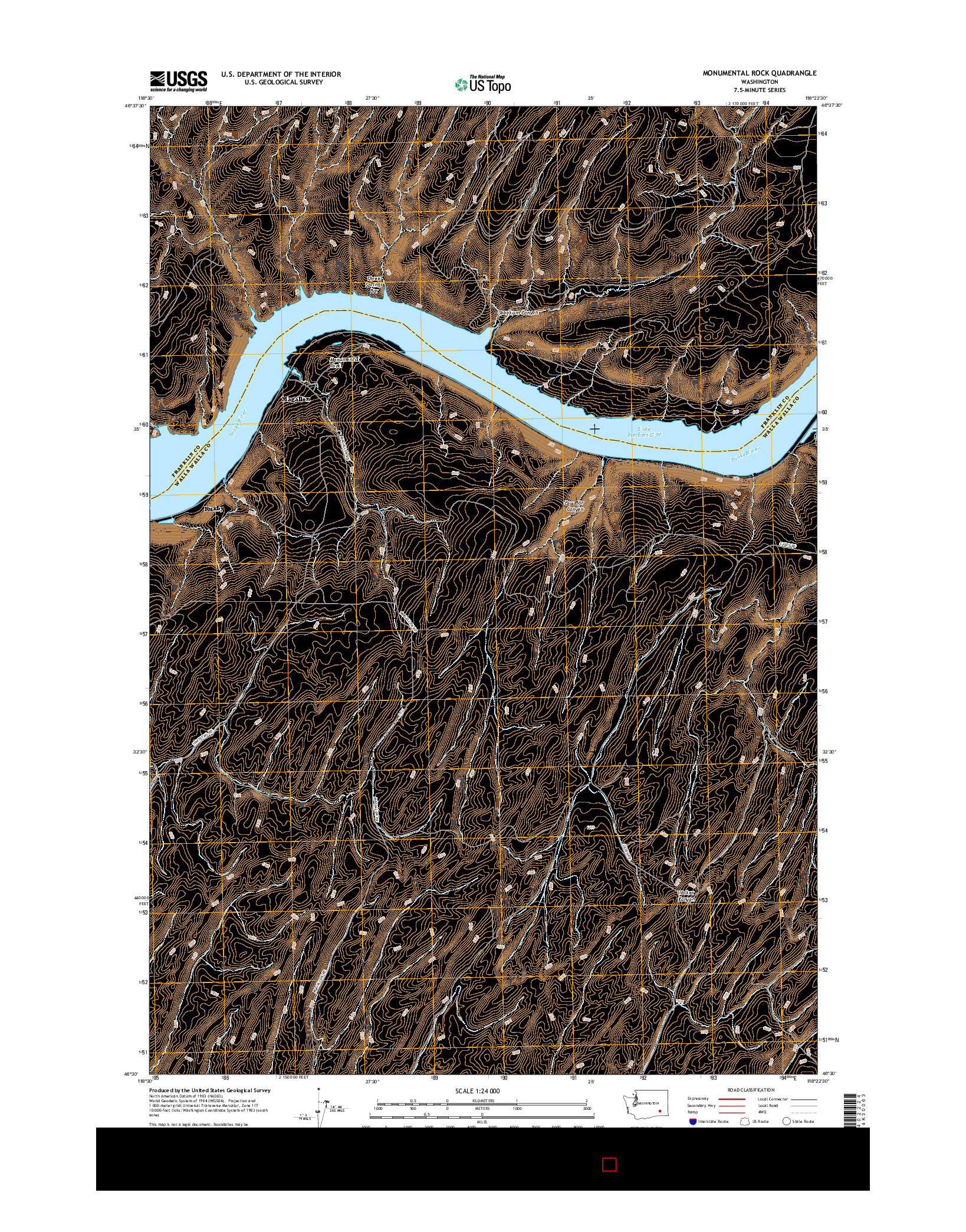 USGS US TOPO 7.5-MINUTE MAP FOR MONUMENTAL ROCK, WA 2017