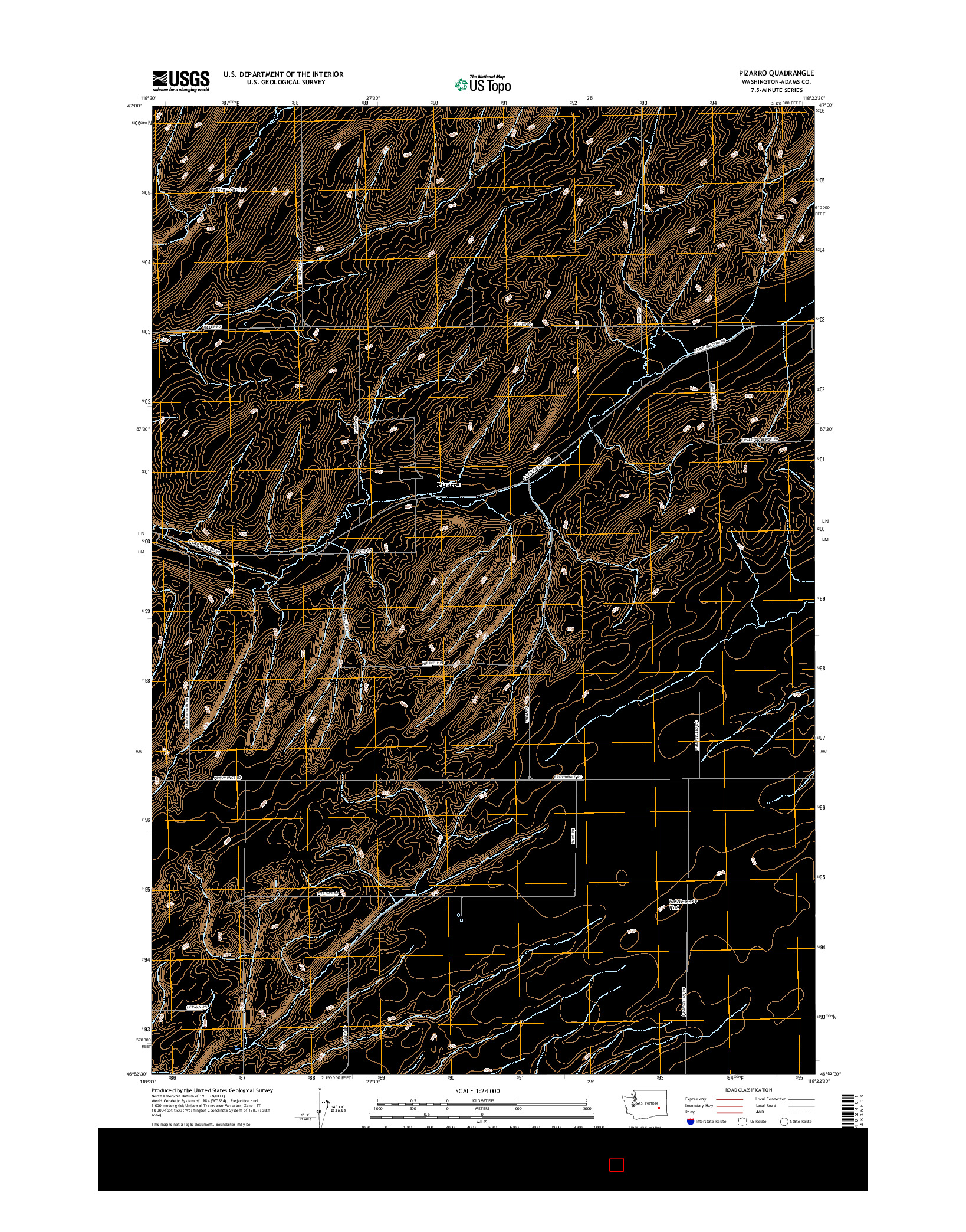 USGS US TOPO 7.5-MINUTE MAP FOR PIZARRO, WA 2017