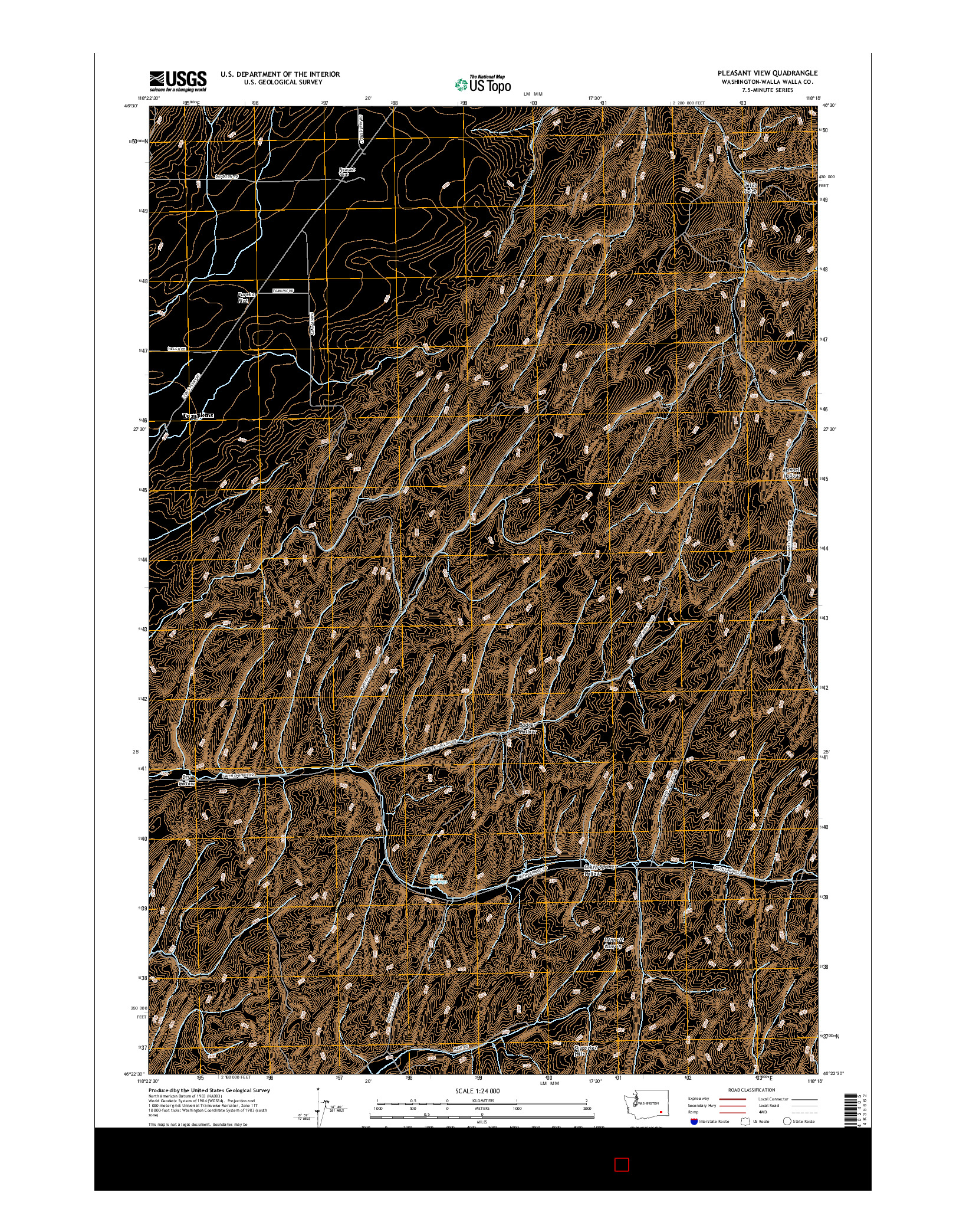 USGS US TOPO 7.5-MINUTE MAP FOR PLEASANT VIEW, WA 2017