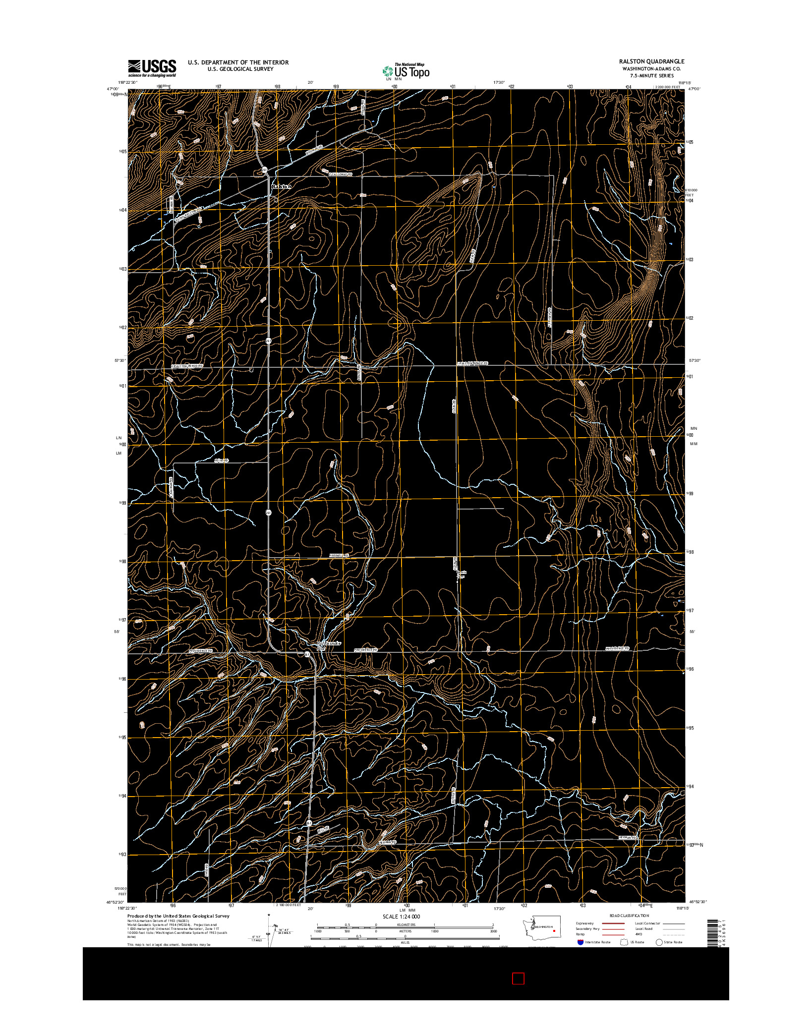 USGS US TOPO 7.5-MINUTE MAP FOR RALSTON, WA 2017