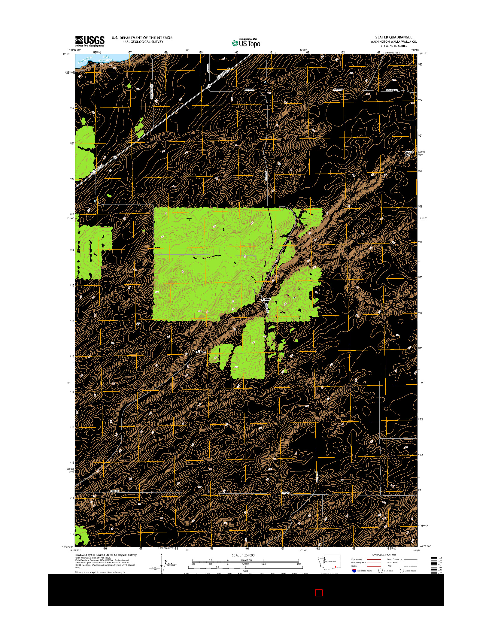 USGS US TOPO 7.5-MINUTE MAP FOR SLATER, WA 2017