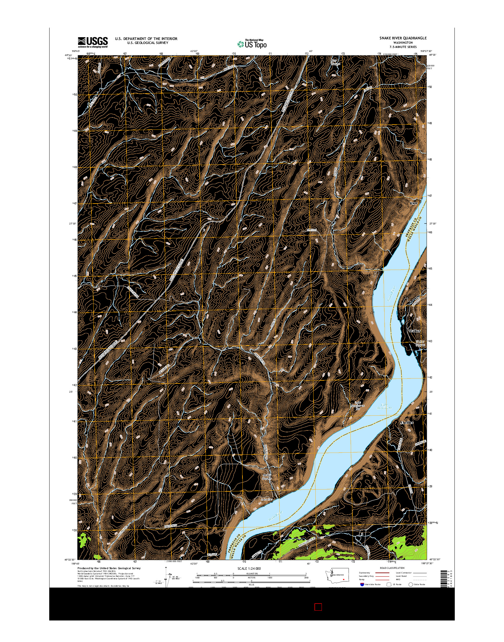 USGS US TOPO 7.5-MINUTE MAP FOR SNAKE RIVER, WA 2017