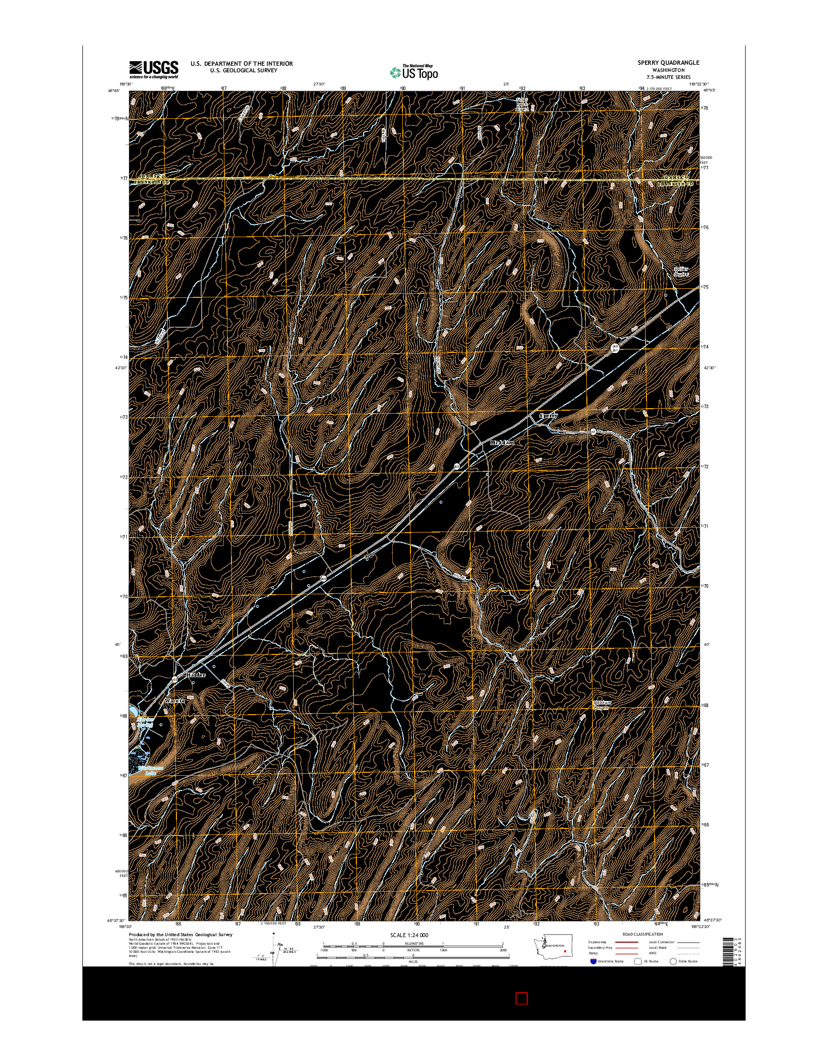 USGS US TOPO 7.5-MINUTE MAP FOR SPERRY, WA 2017