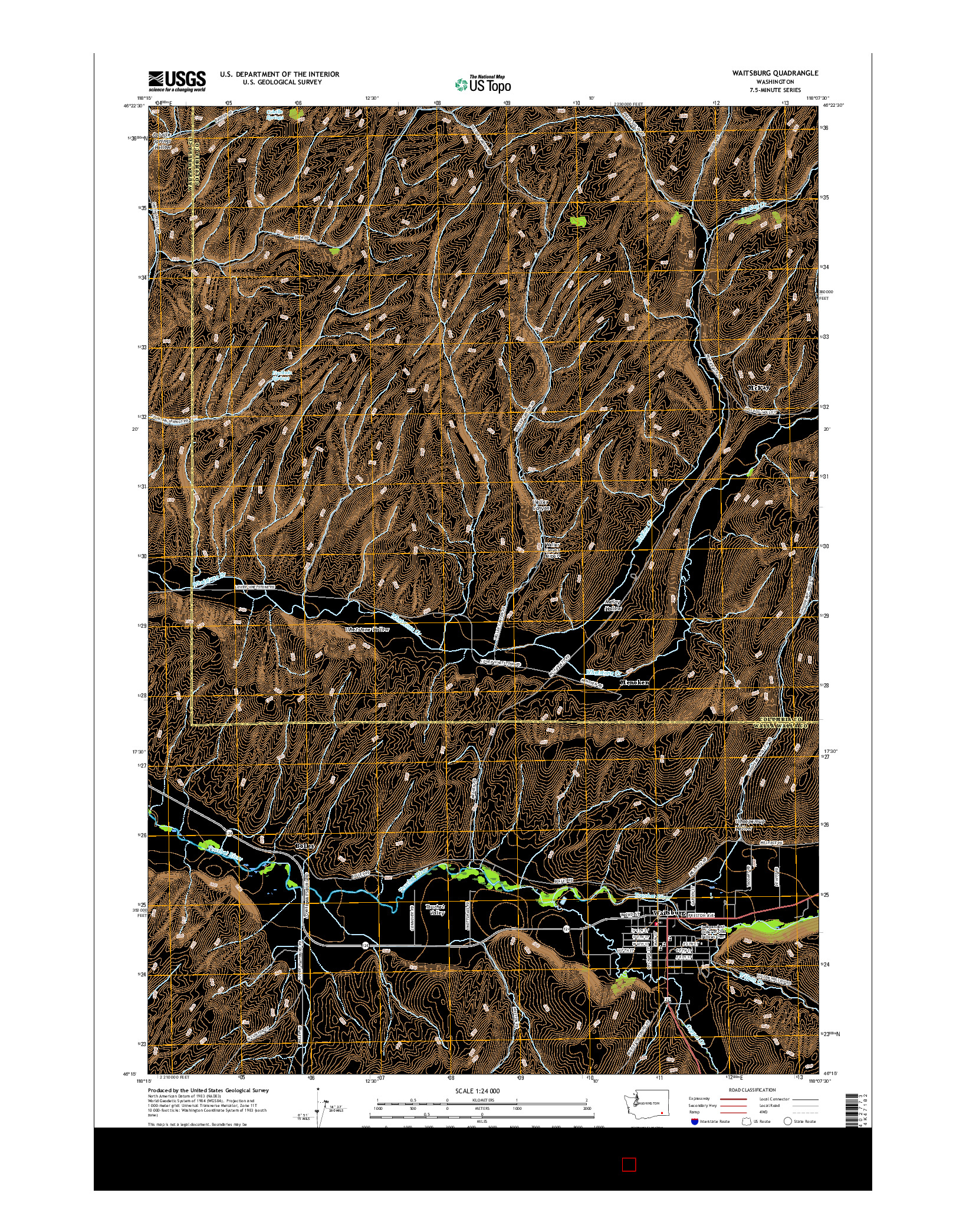 USGS US TOPO 7.5-MINUTE MAP FOR WAITSBURG, WA 2017