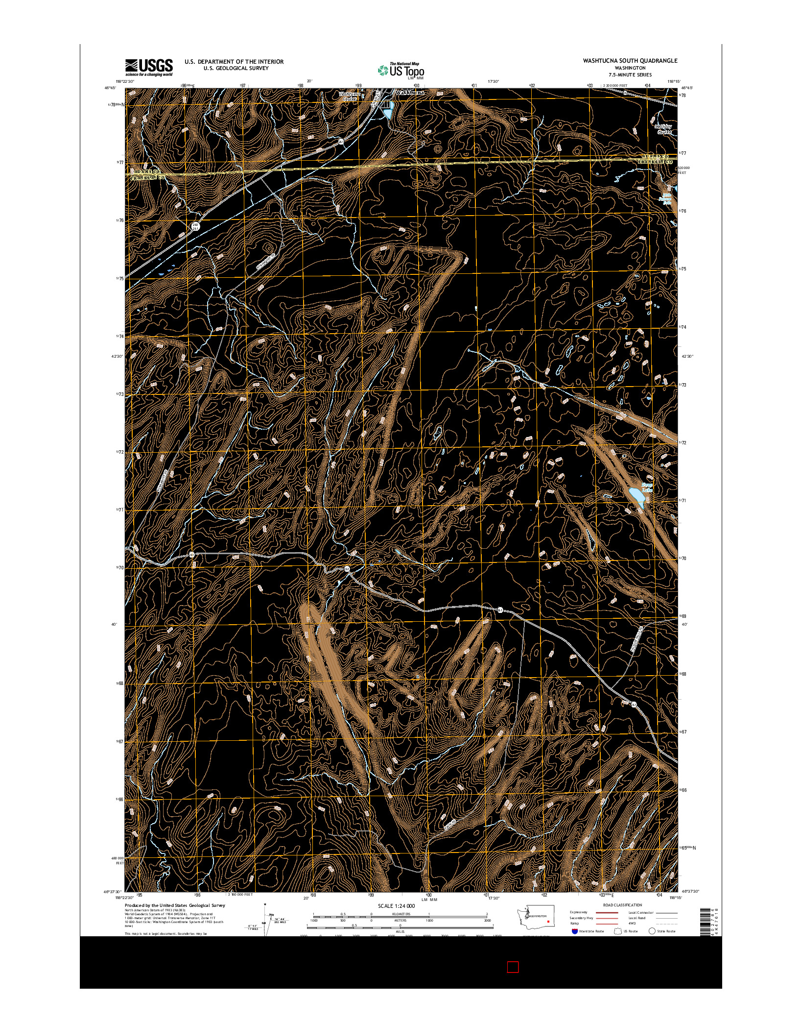 USGS US TOPO 7.5-MINUTE MAP FOR WASHTUCNA SOUTH, WA 2017