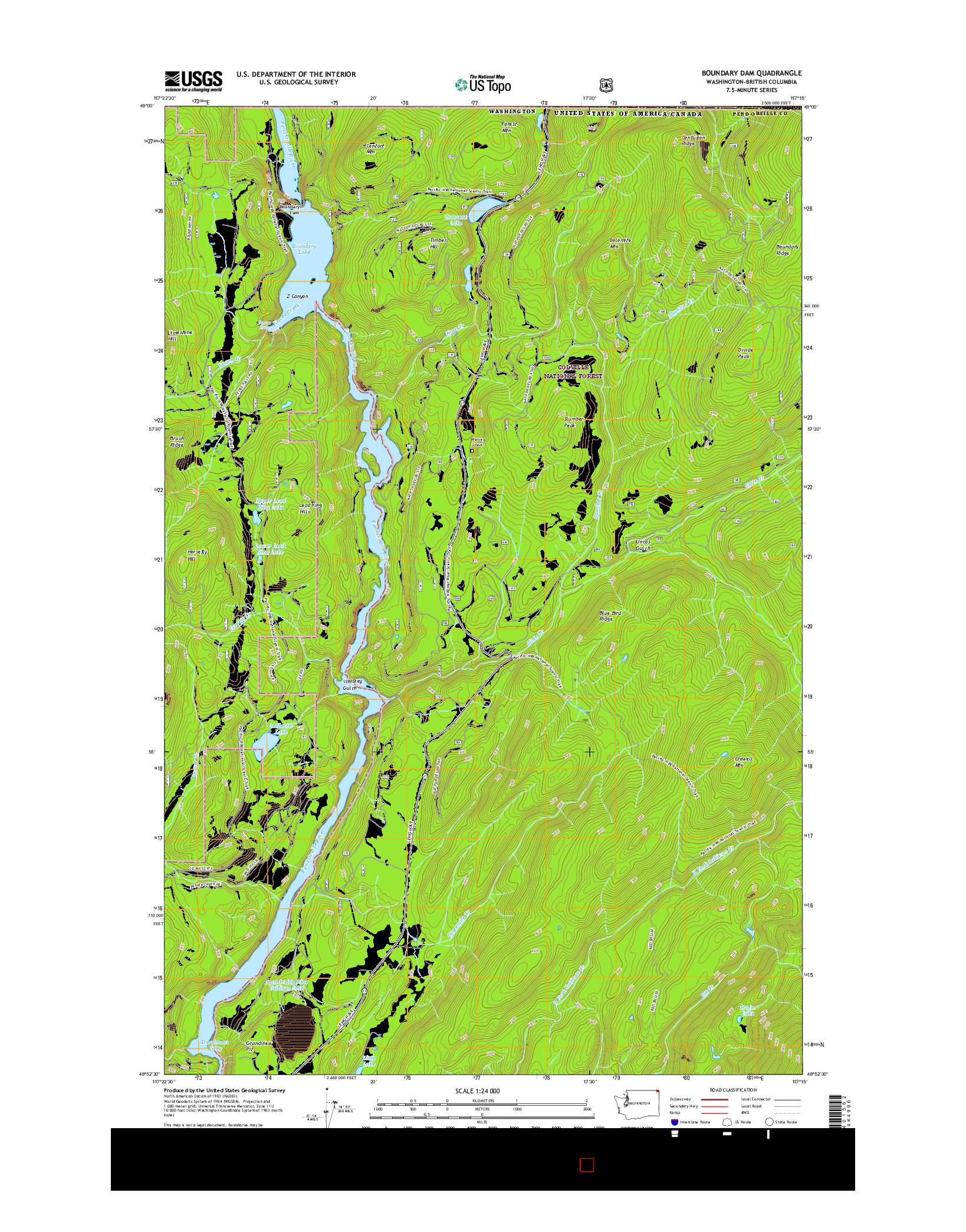 USGS US TOPO 7.5-MINUTE MAP FOR BOUNDARY DAM, WA-BC 2017