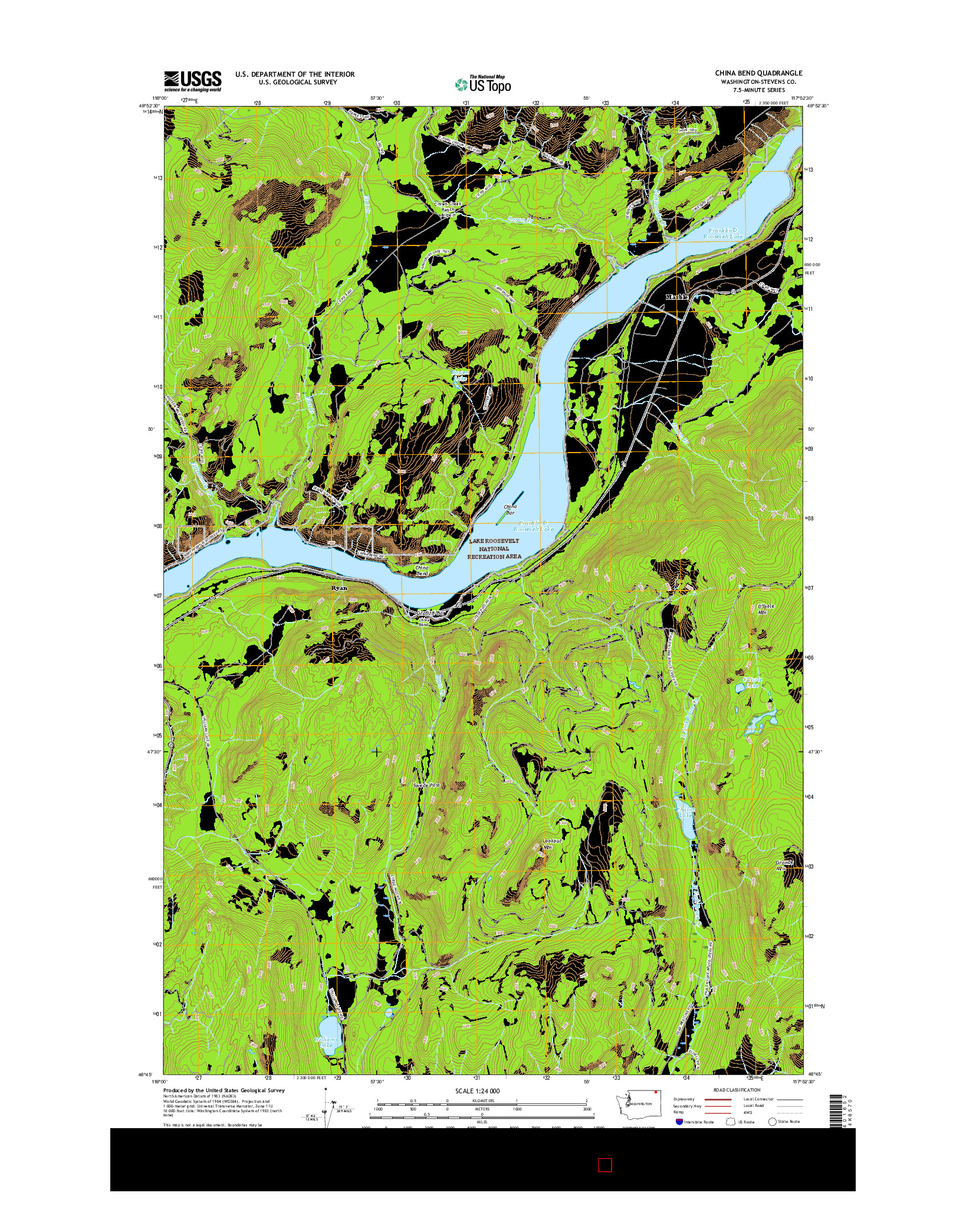 USGS US TOPO 7.5-MINUTE MAP FOR CHINA BEND, WA 2017