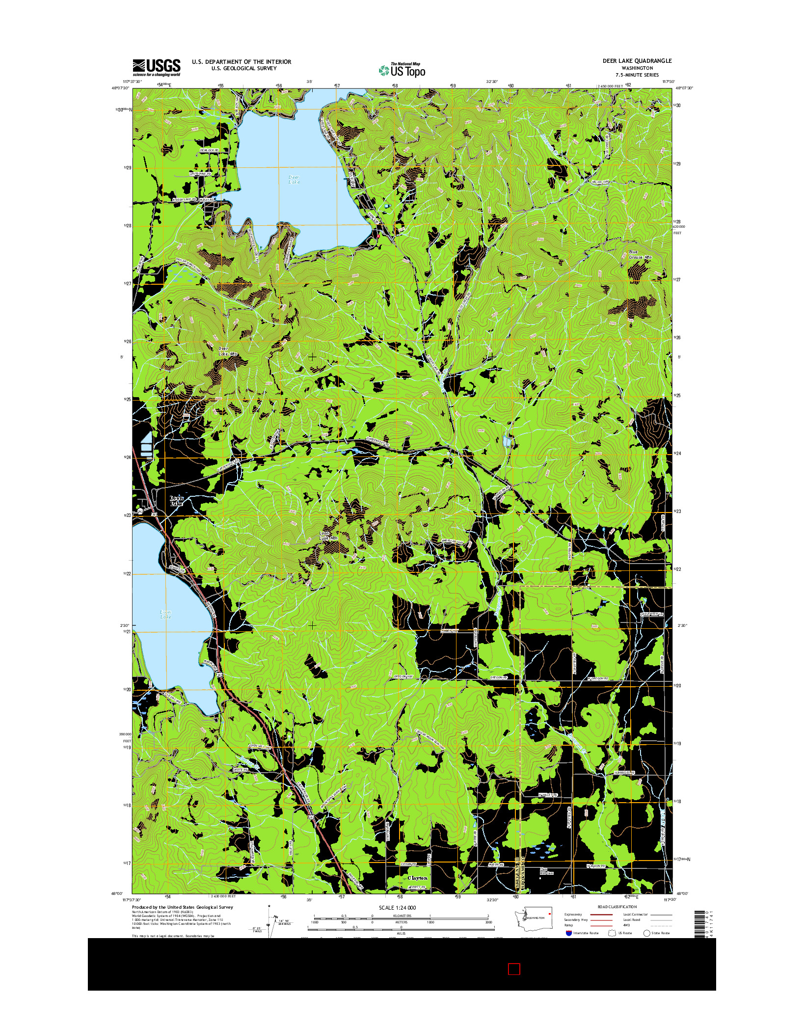 USGS US TOPO 7.5-MINUTE MAP FOR DEER LAKE, WA 2017