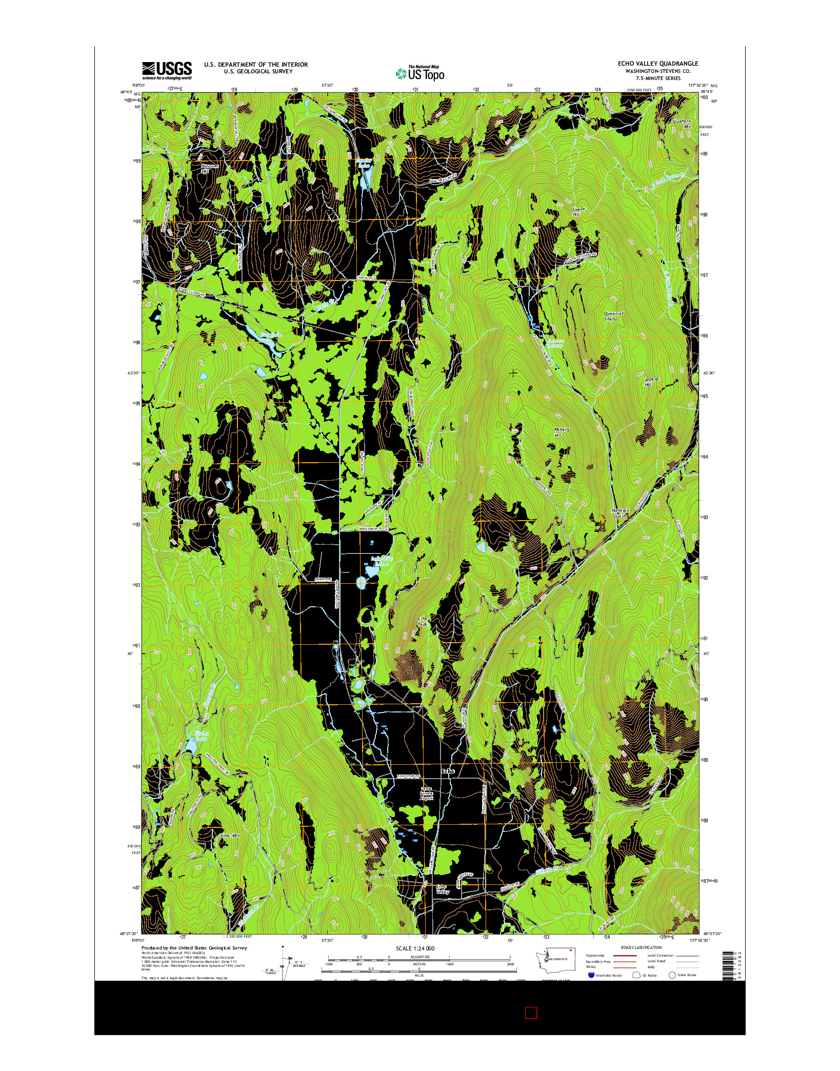 USGS US TOPO 7.5-MINUTE MAP FOR ECHO VALLEY, WA 2017