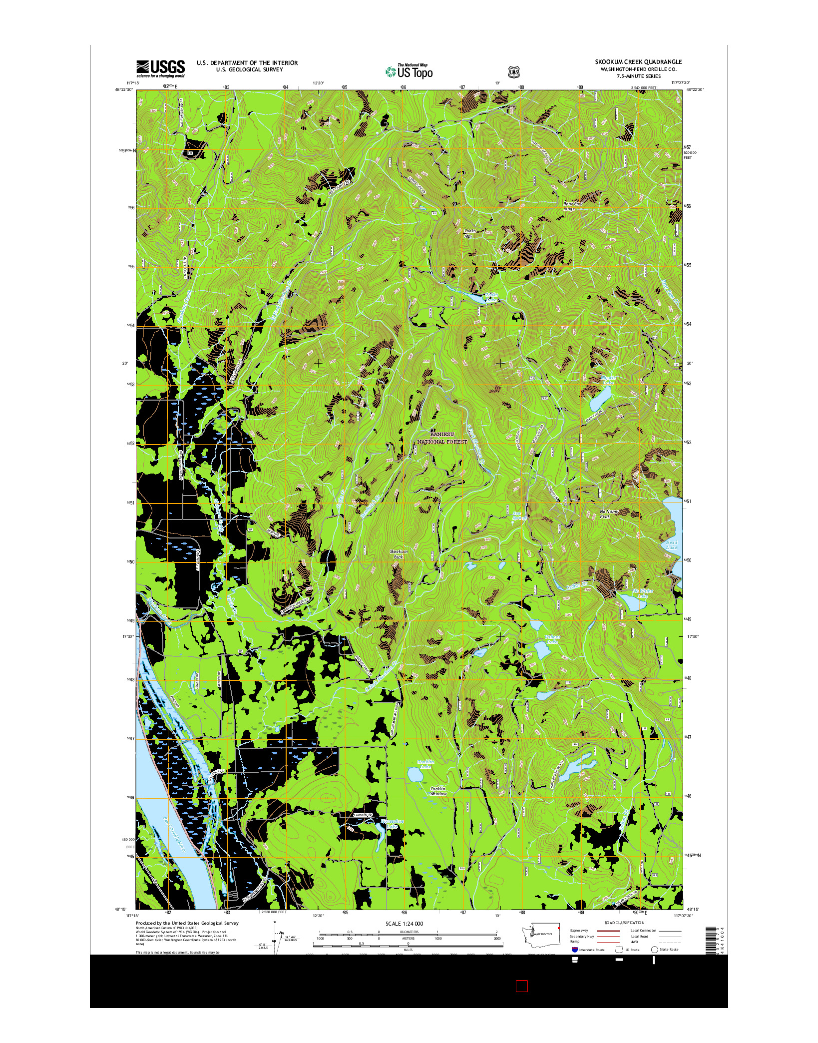 USGS US TOPO 7.5-MINUTE MAP FOR SKOOKUM CREEK, WA 2017