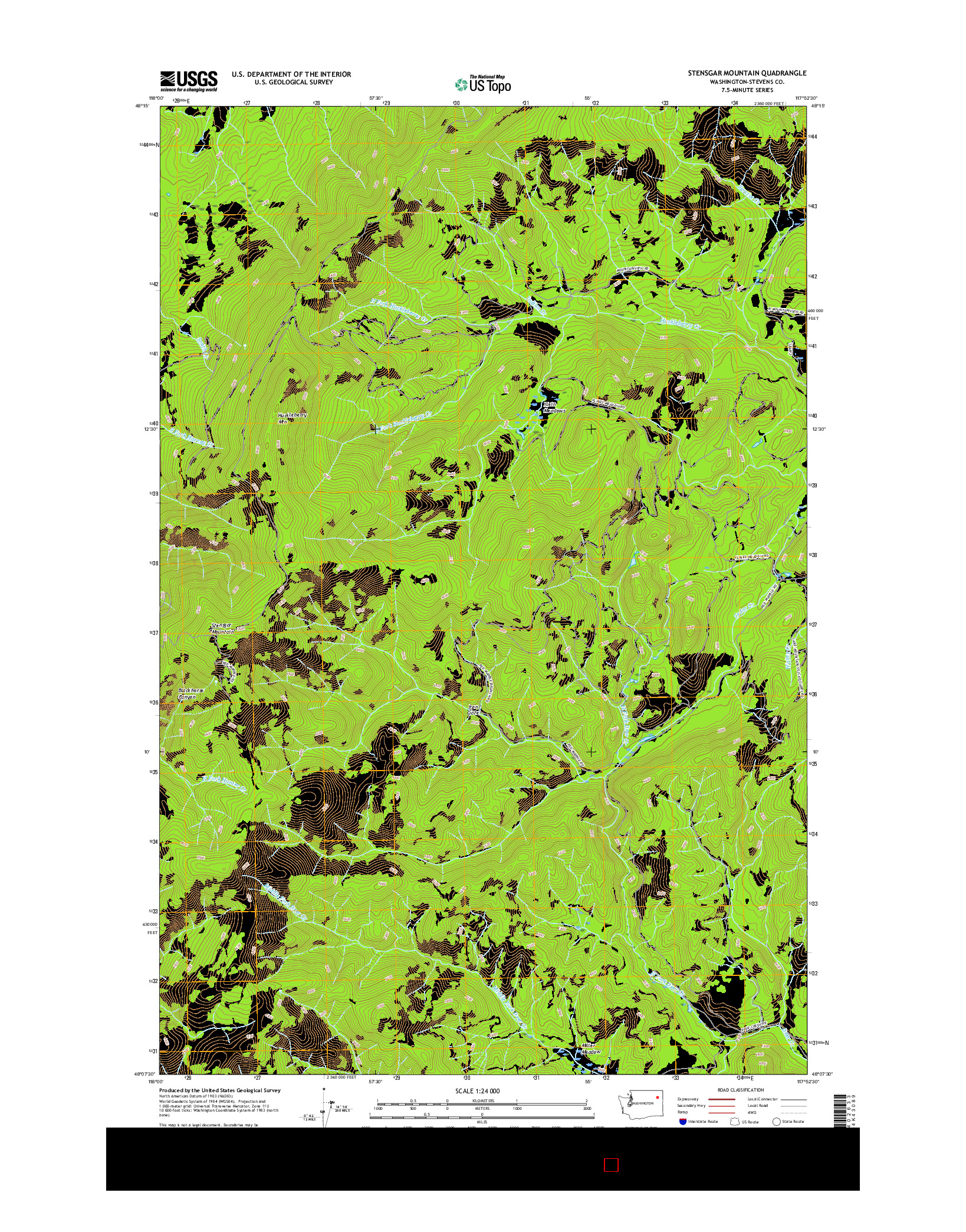 USGS US TOPO 7.5-MINUTE MAP FOR STENSGAR MOUNTAIN, WA 2017