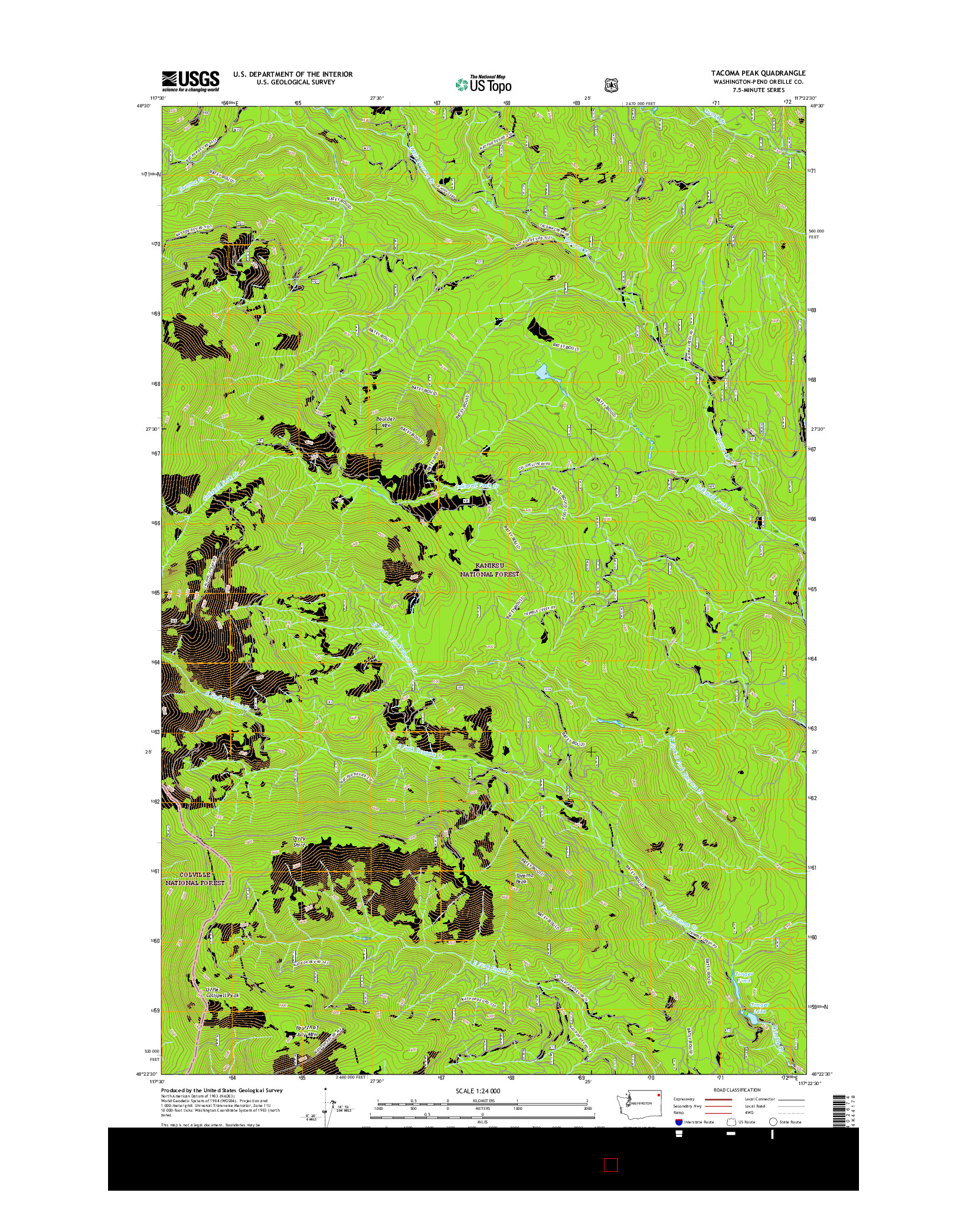 USGS US TOPO 7.5-MINUTE MAP FOR TACOMA PEAK, WA 2017