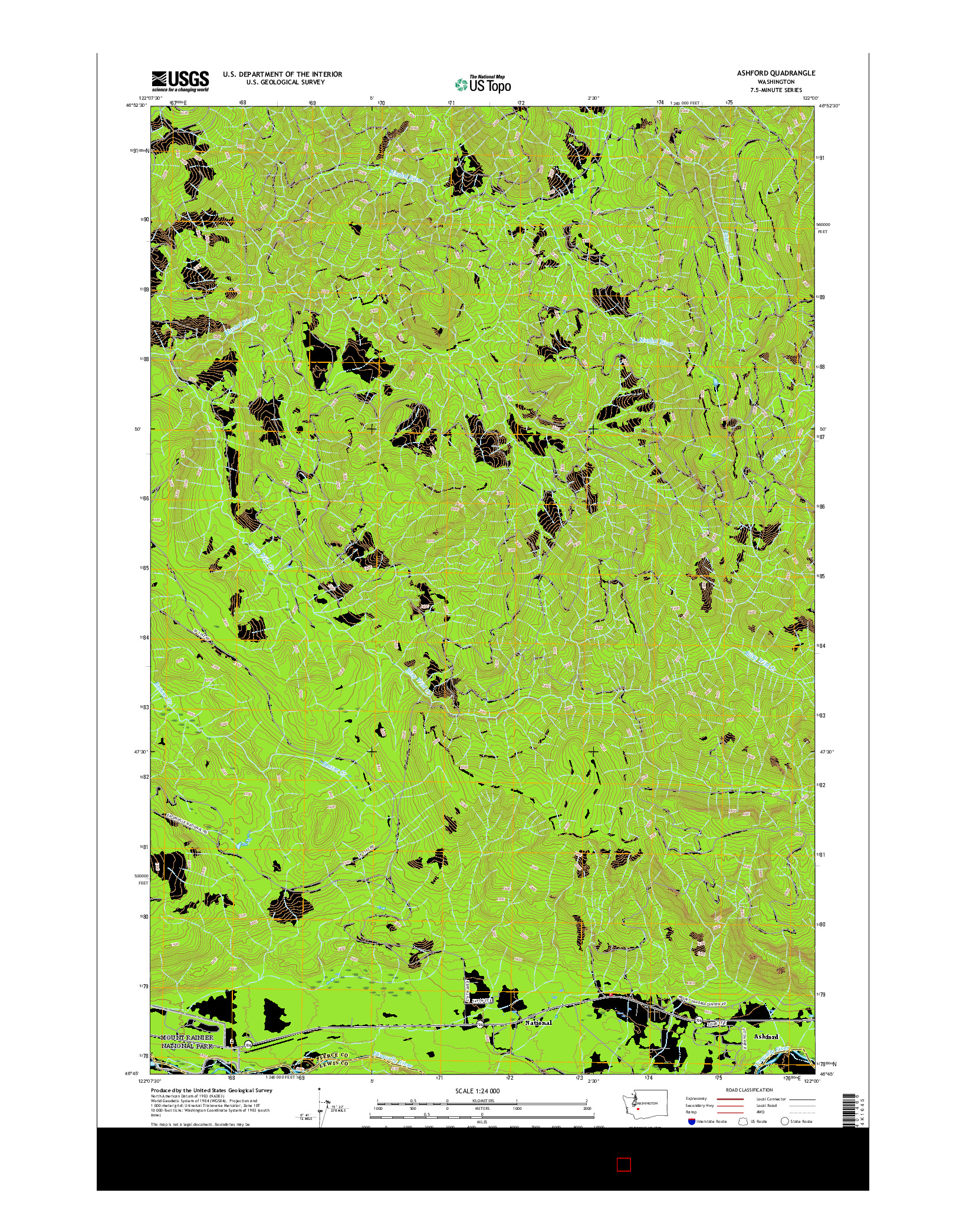 USGS US TOPO 7.5-MINUTE MAP FOR ASHFORD, WA 2017