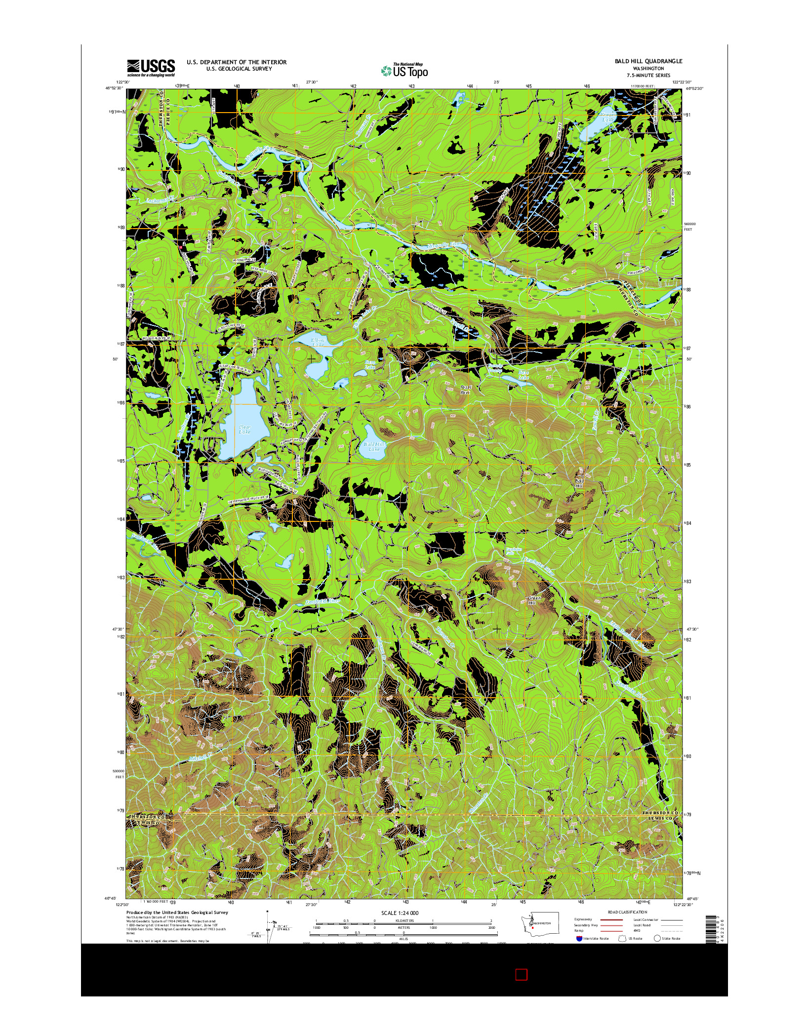 USGS US TOPO 7.5-MINUTE MAP FOR BALD HILL, WA 2017