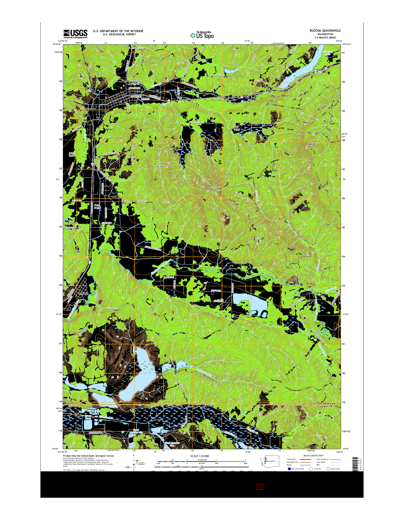 USGS US TOPO 7.5-MINUTE MAP FOR BUCODA, WA 2017