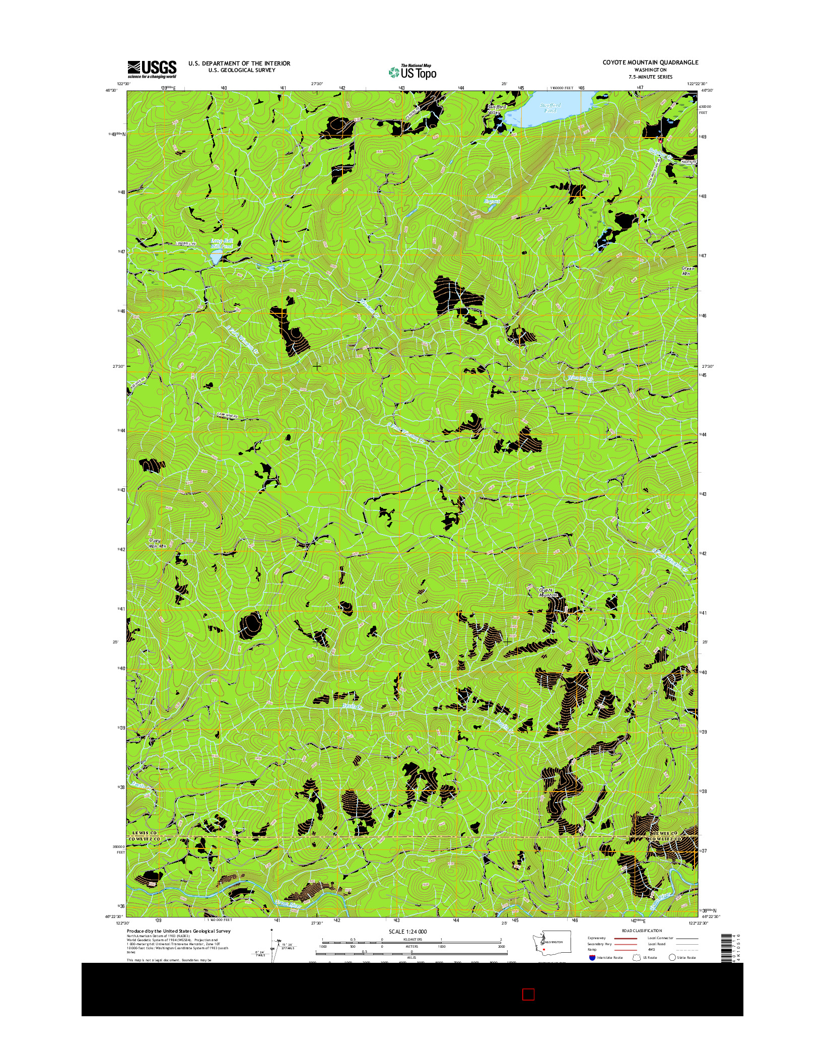 USGS US TOPO 7.5-MINUTE MAP FOR COYOTE MOUNTAIN, WA 2017