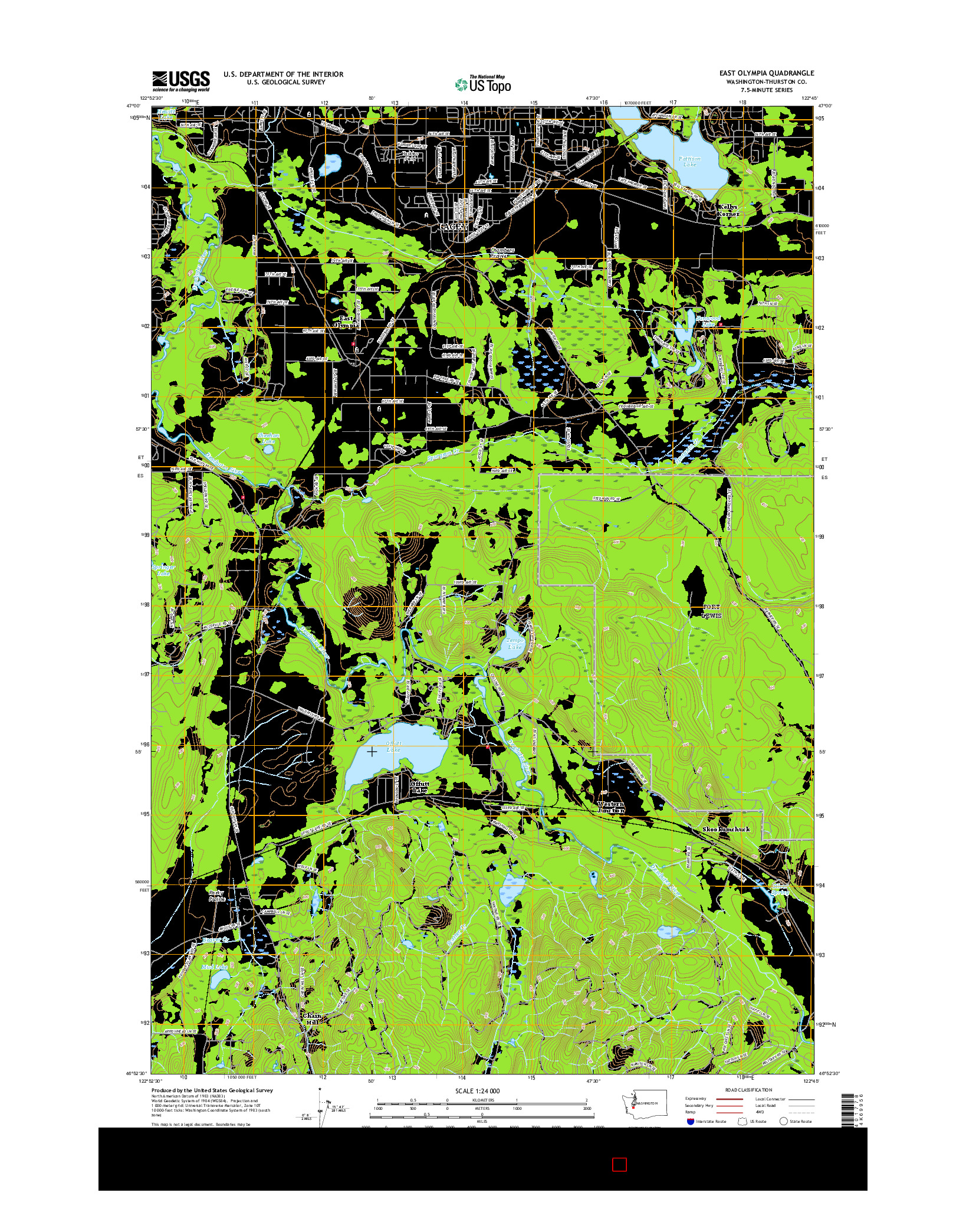 USGS US TOPO 7.5-MINUTE MAP FOR EAST OLYMPIA, WA 2017