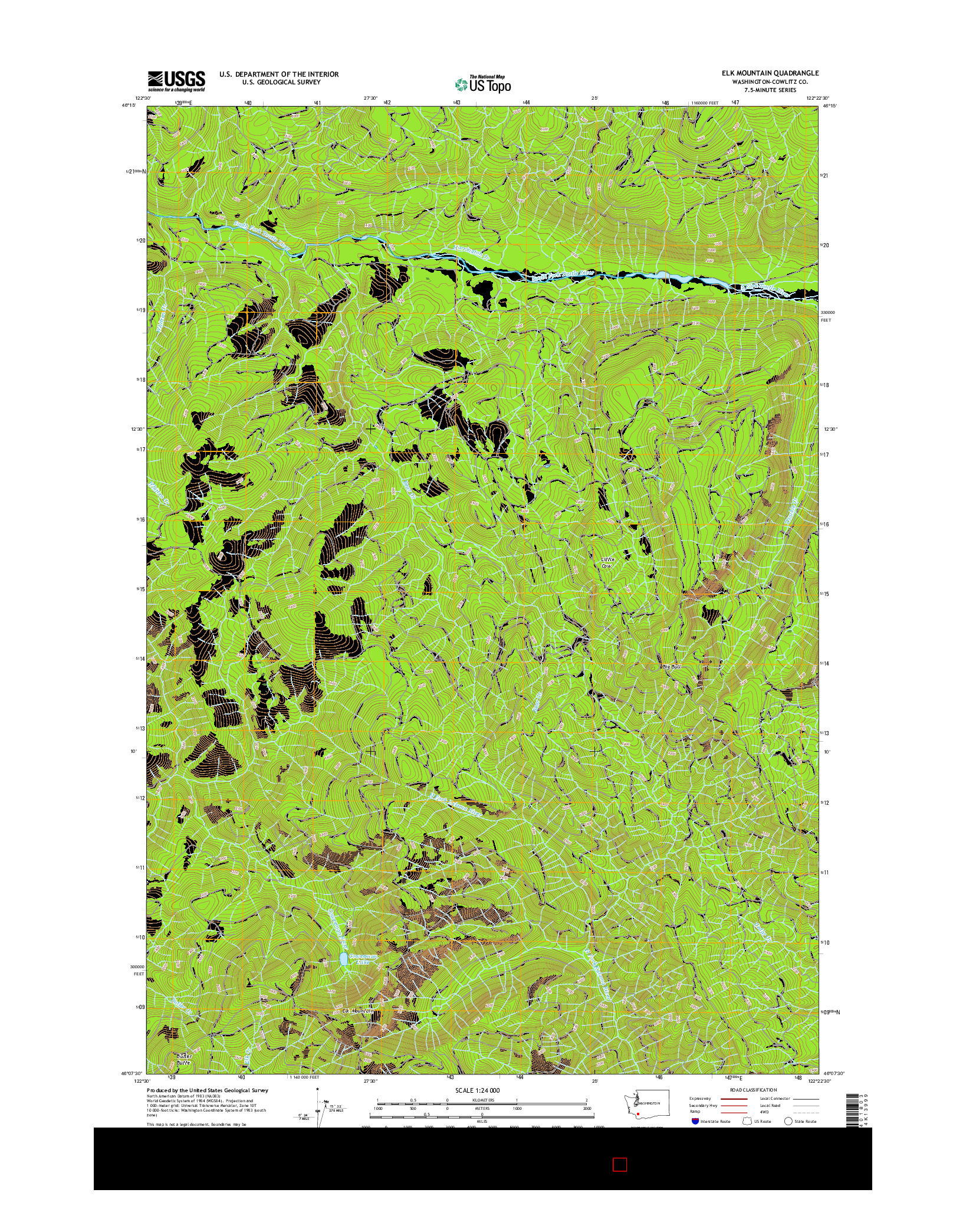 USGS US TOPO 7.5-MINUTE MAP FOR ELK MOUNTAIN, WA 2017