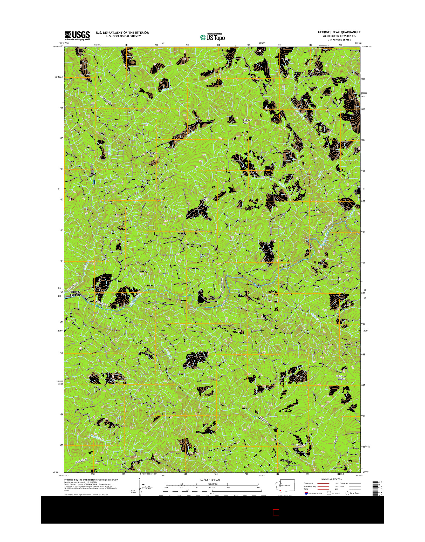 USGS US TOPO 7.5-MINUTE MAP FOR GEORGES PEAK, WA 2017