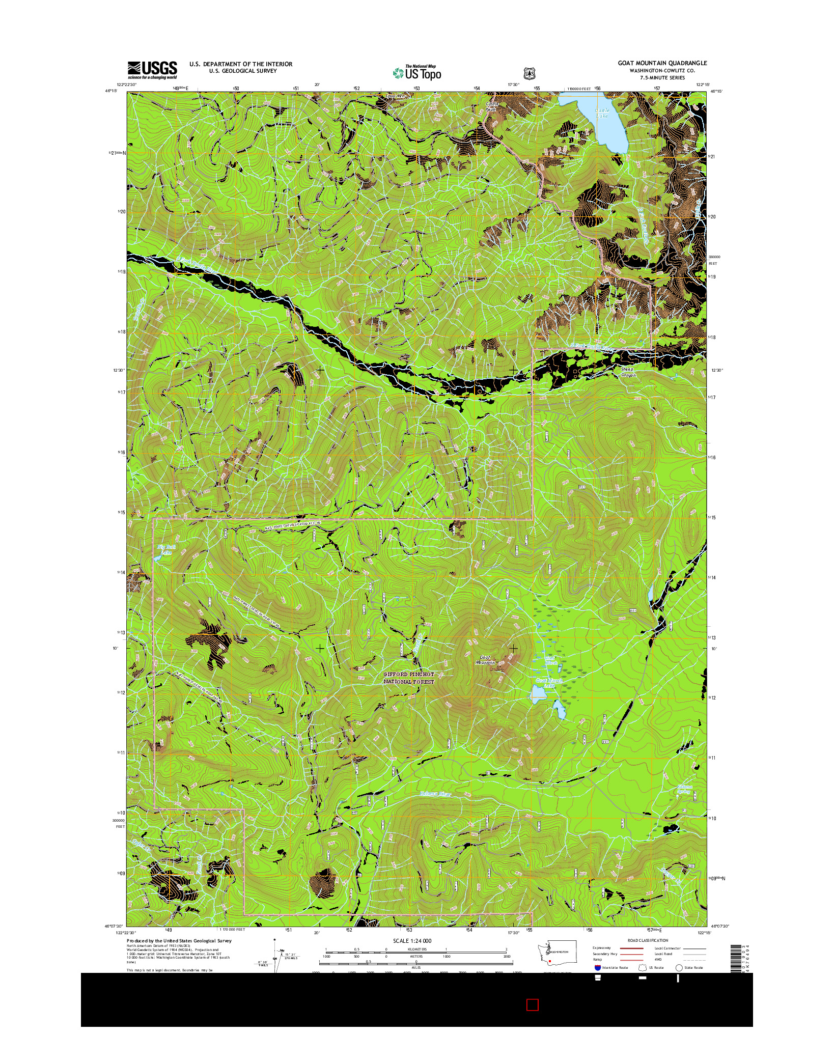 USGS US TOPO 7.5-MINUTE MAP FOR GOAT MOUNTAIN, WA 2017