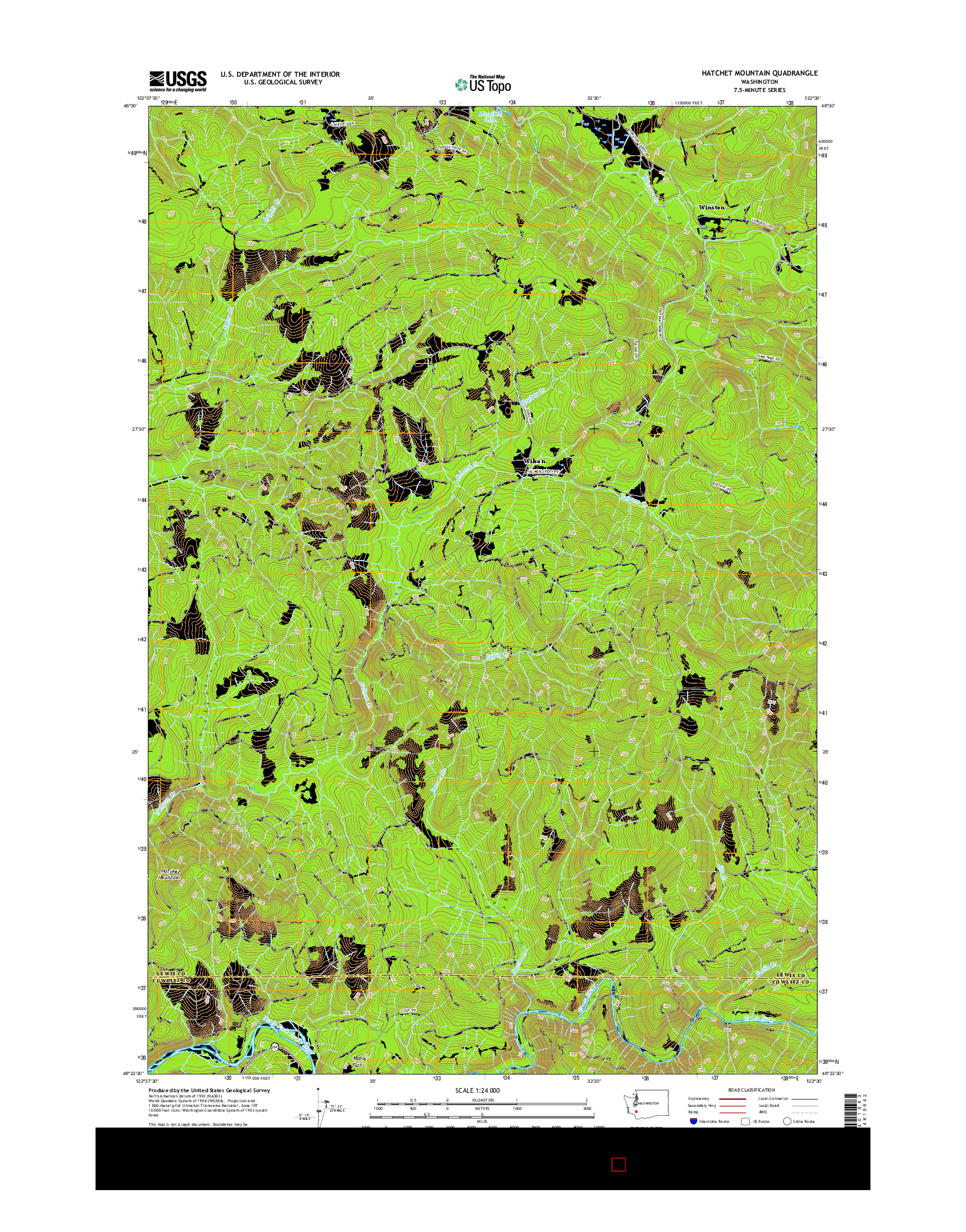 USGS US TOPO 7.5-MINUTE MAP FOR HATCHET MOUNTAIN, WA 2017