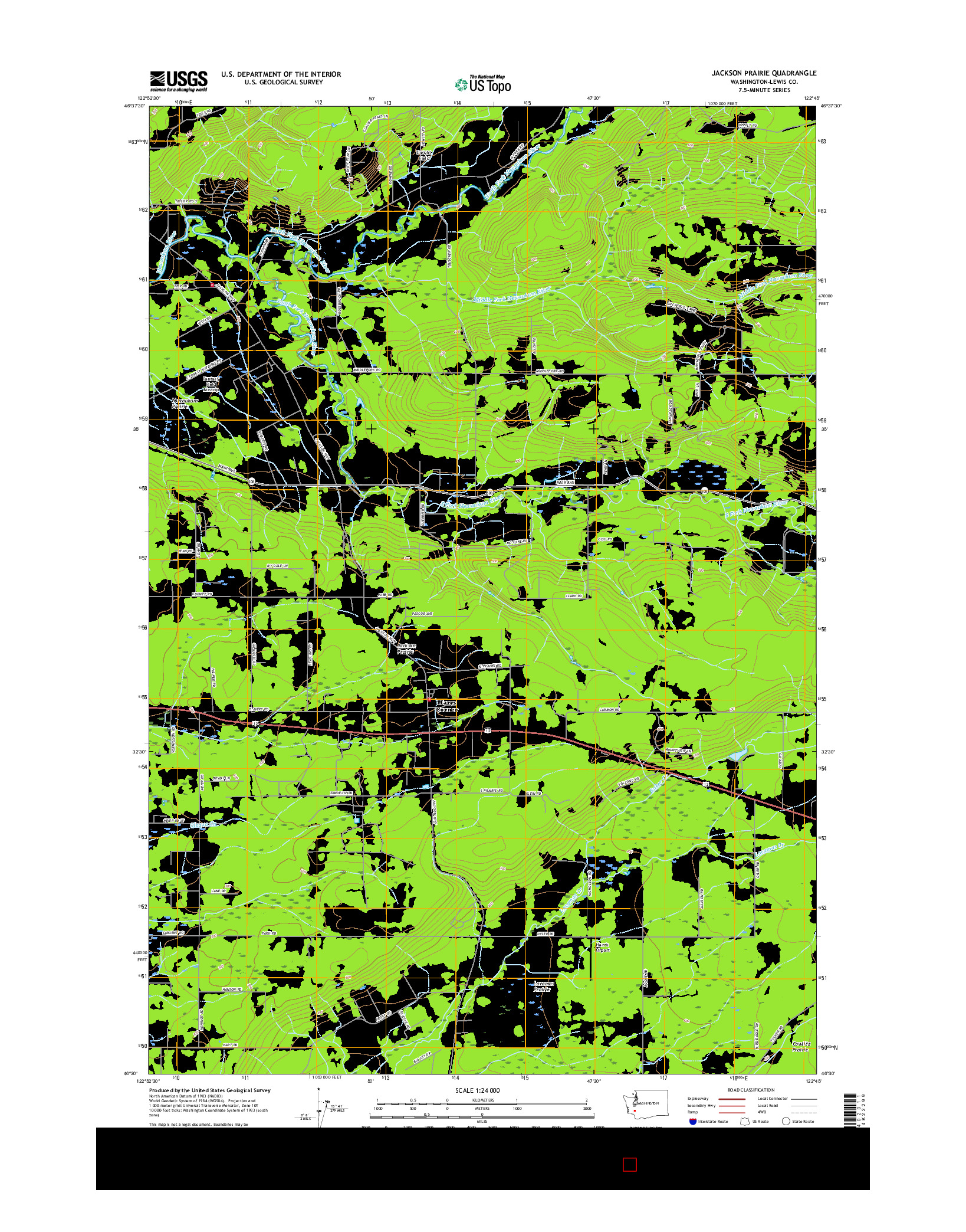 USGS US TOPO 7.5-MINUTE MAP FOR JACKSON PRAIRIE, WA 2017