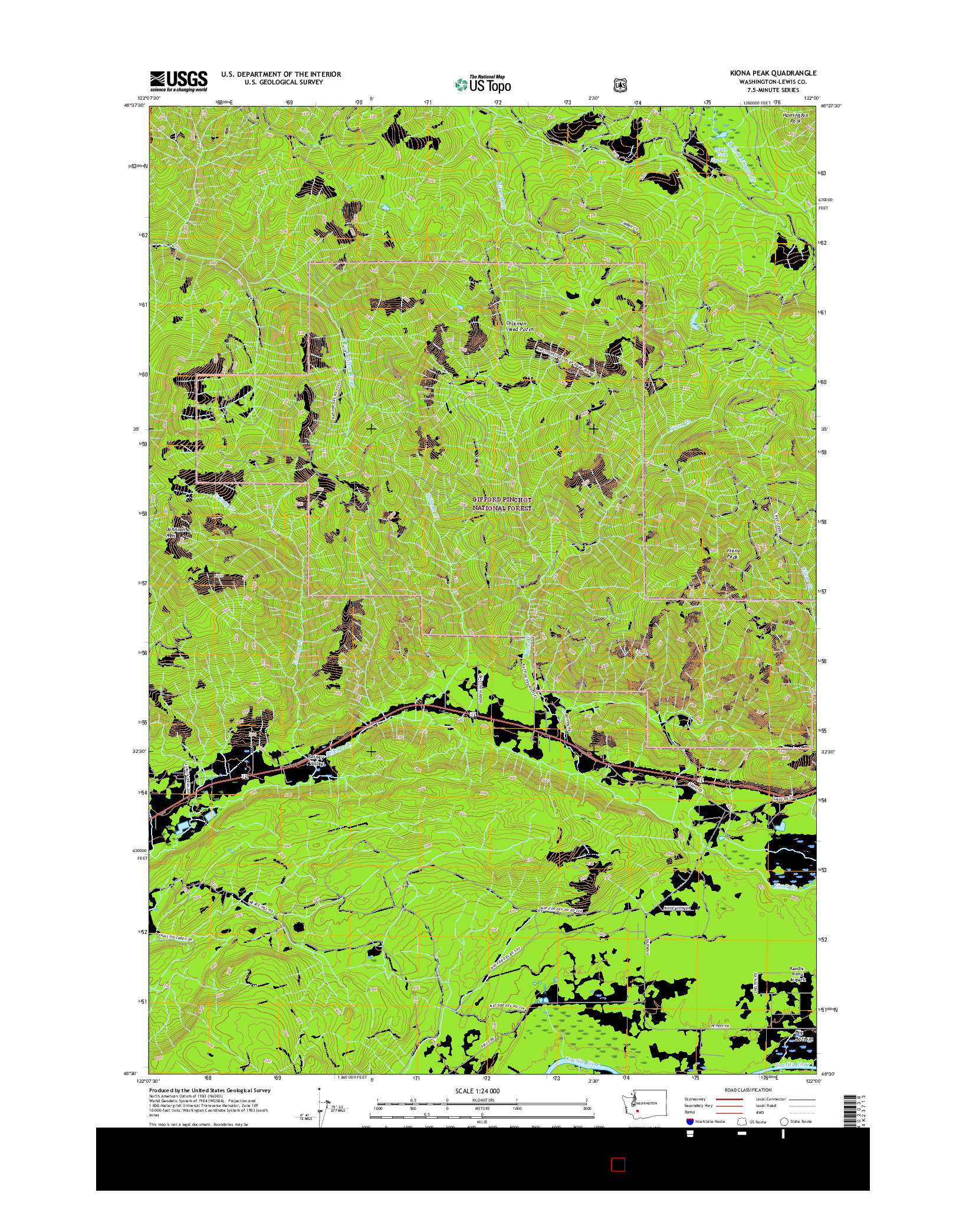 USGS US TOPO 7.5-MINUTE MAP FOR KIONA PEAK, WA 2017