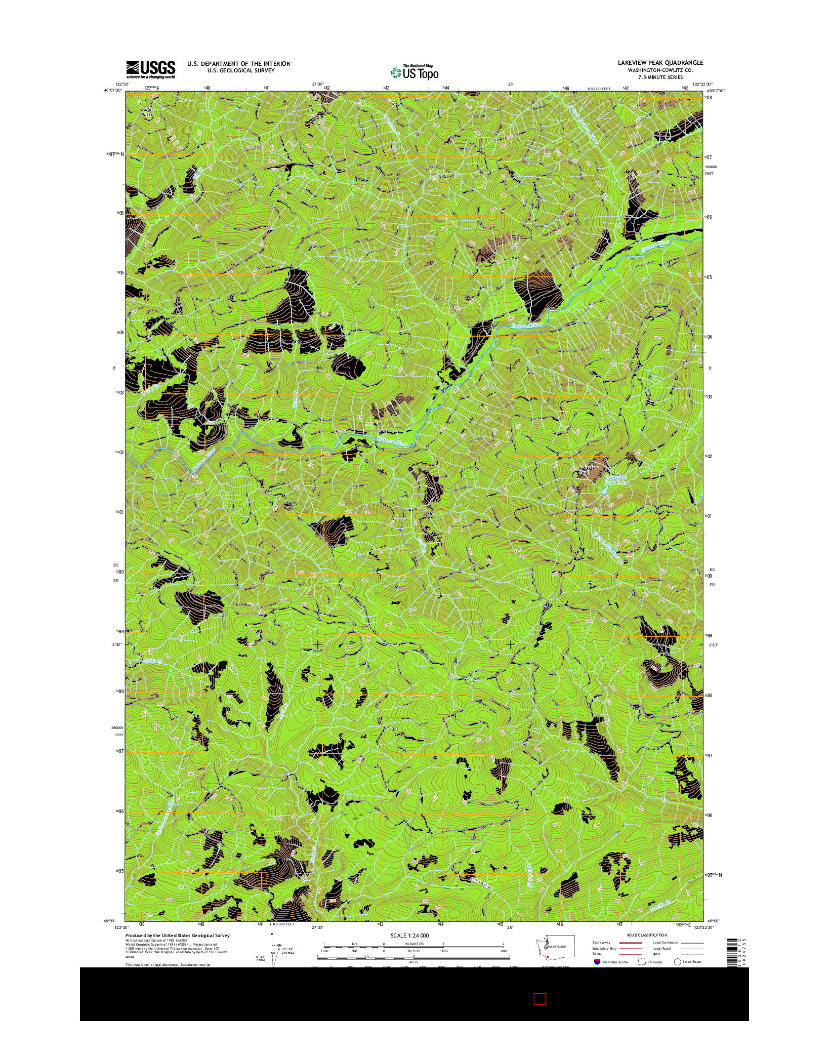 USGS US TOPO 7.5-MINUTE MAP FOR LAKEVIEW PEAK, WA 2017