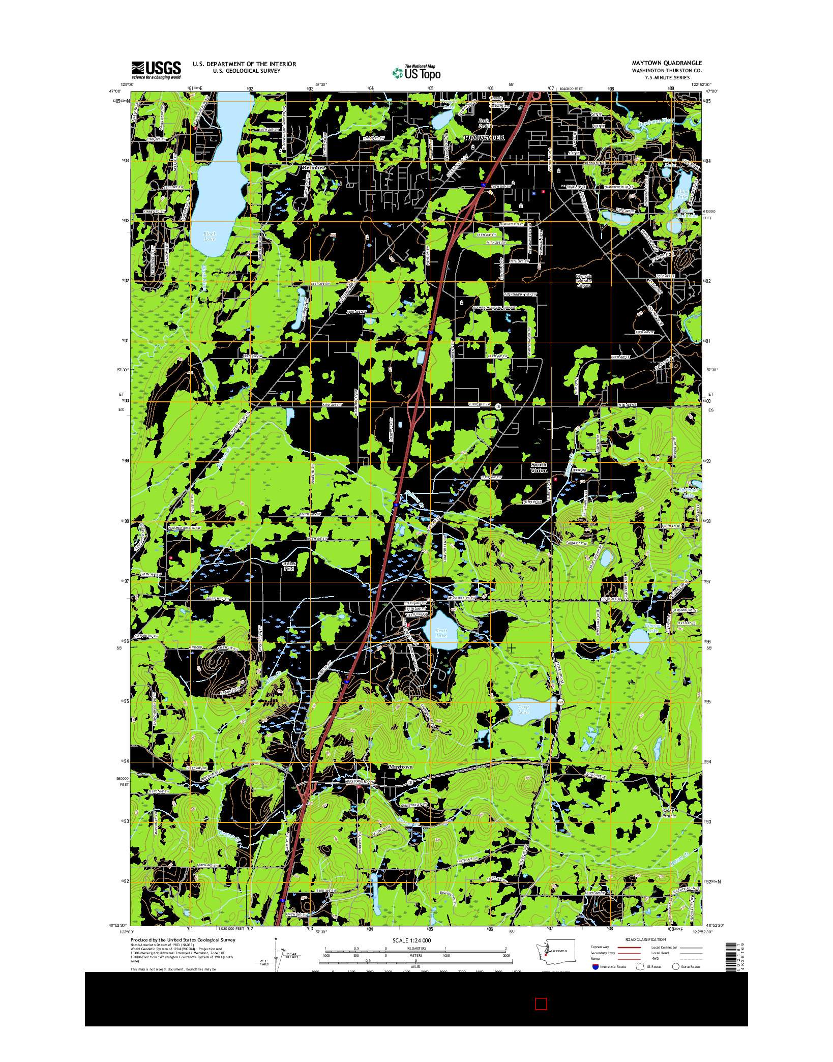 USGS US TOPO 7.5-MINUTE MAP FOR MAYTOWN, WA 2017