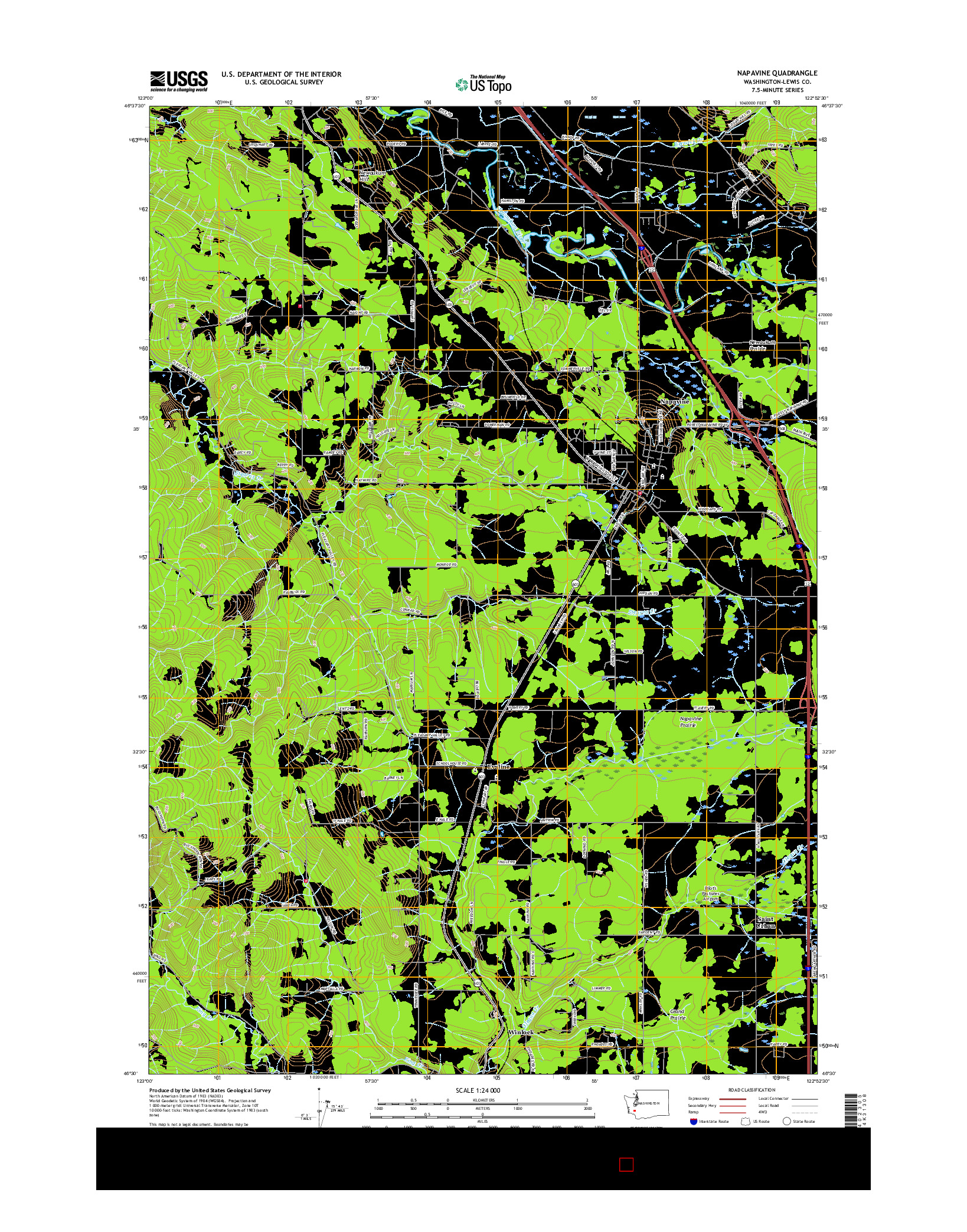 USGS US TOPO 7.5-MINUTE MAP FOR NAPAVINE, WA 2017
