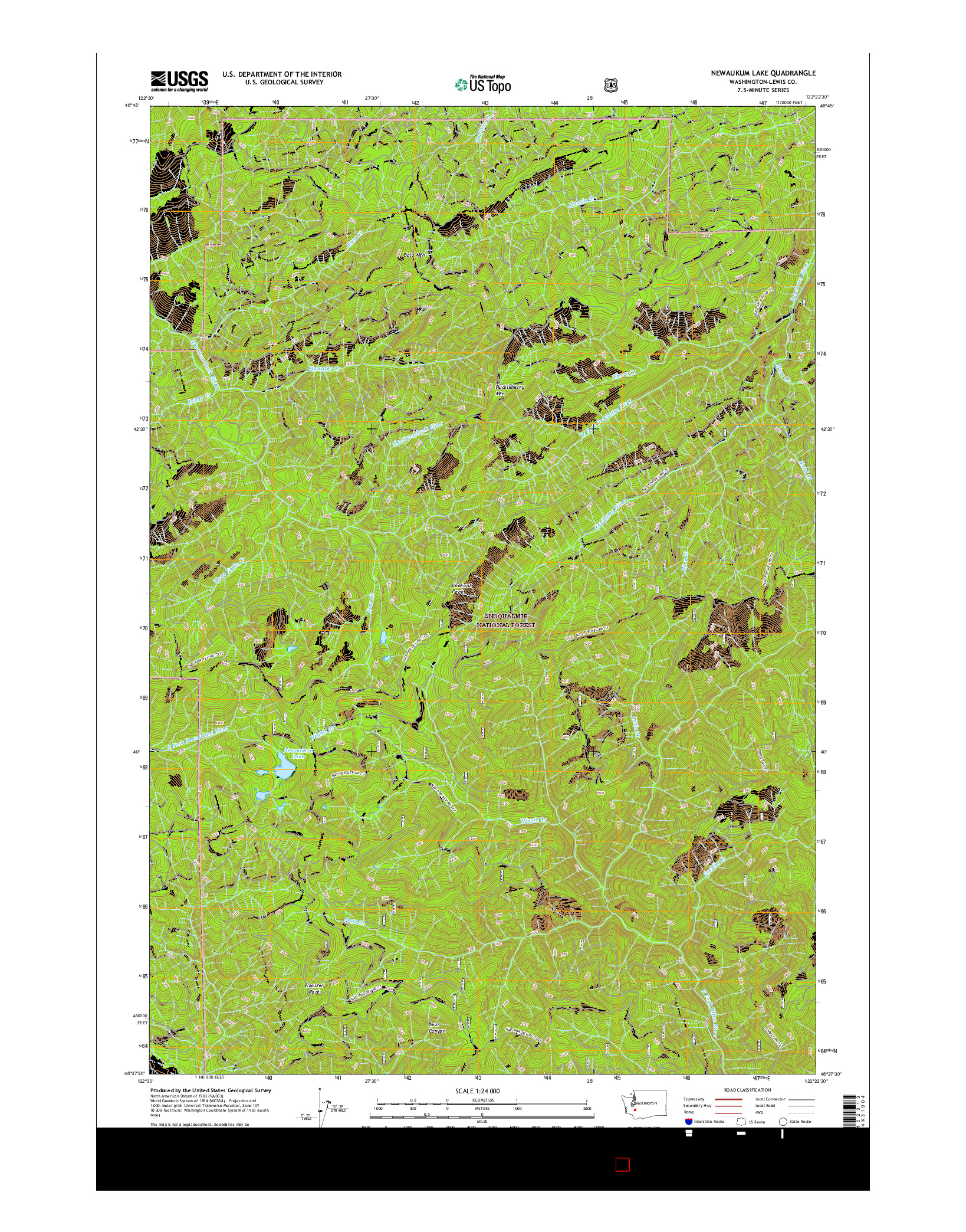 USGS US TOPO 7.5-MINUTE MAP FOR NEWAUKUM LAKE, WA 2017