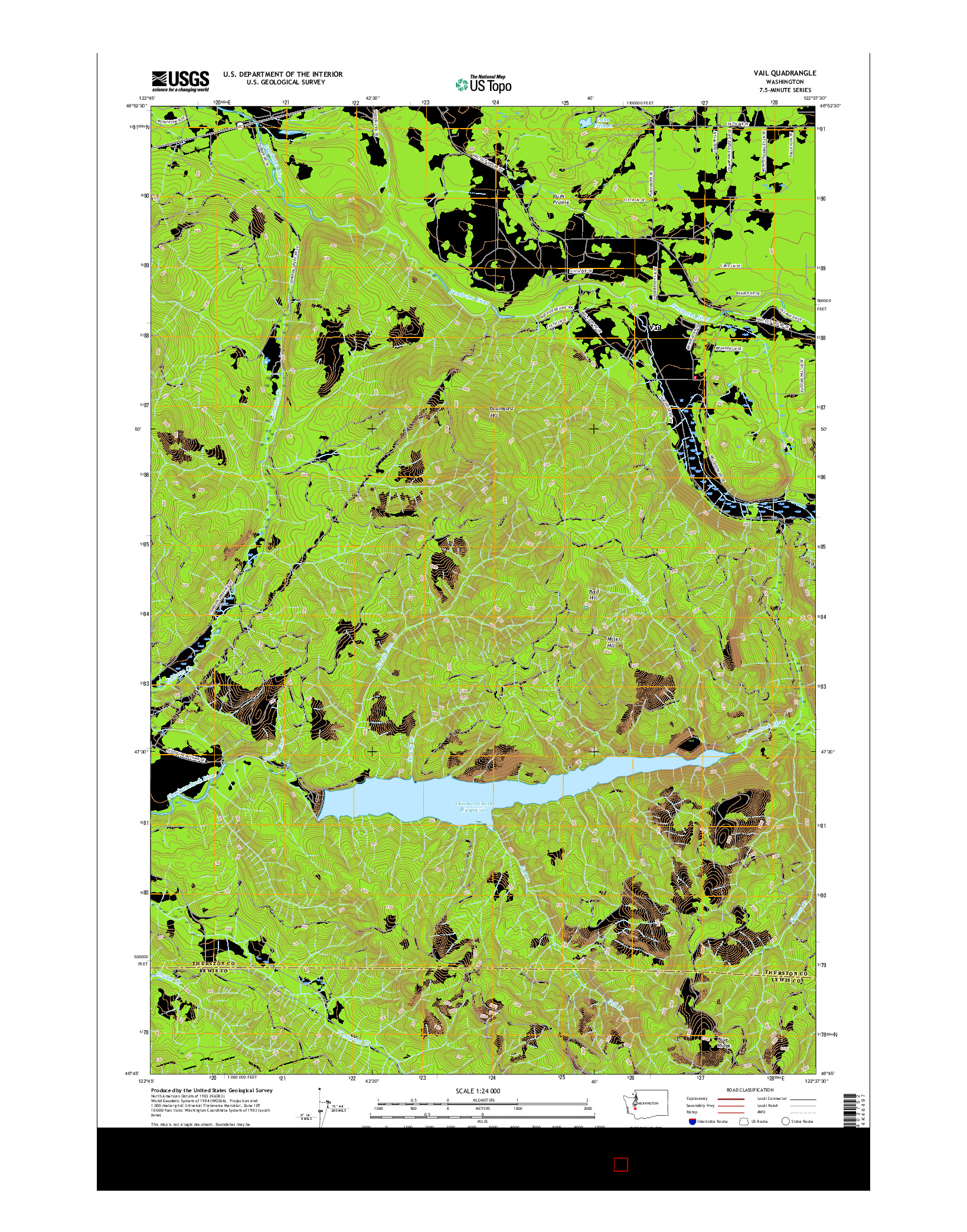 USGS US TOPO 7.5-MINUTE MAP FOR VAIL, WA 2017