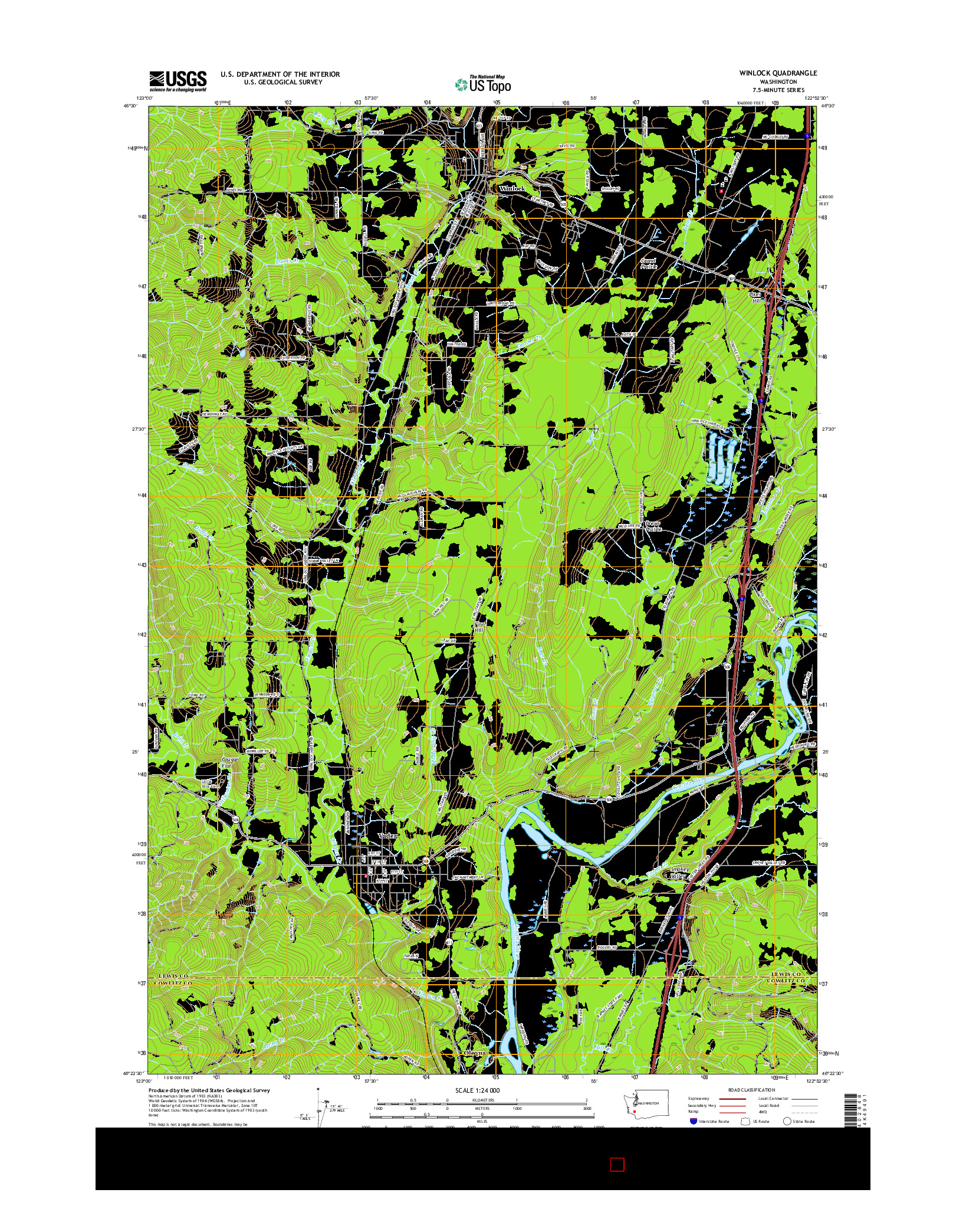 USGS US TOPO 7.5-MINUTE MAP FOR WINLOCK, WA 2017