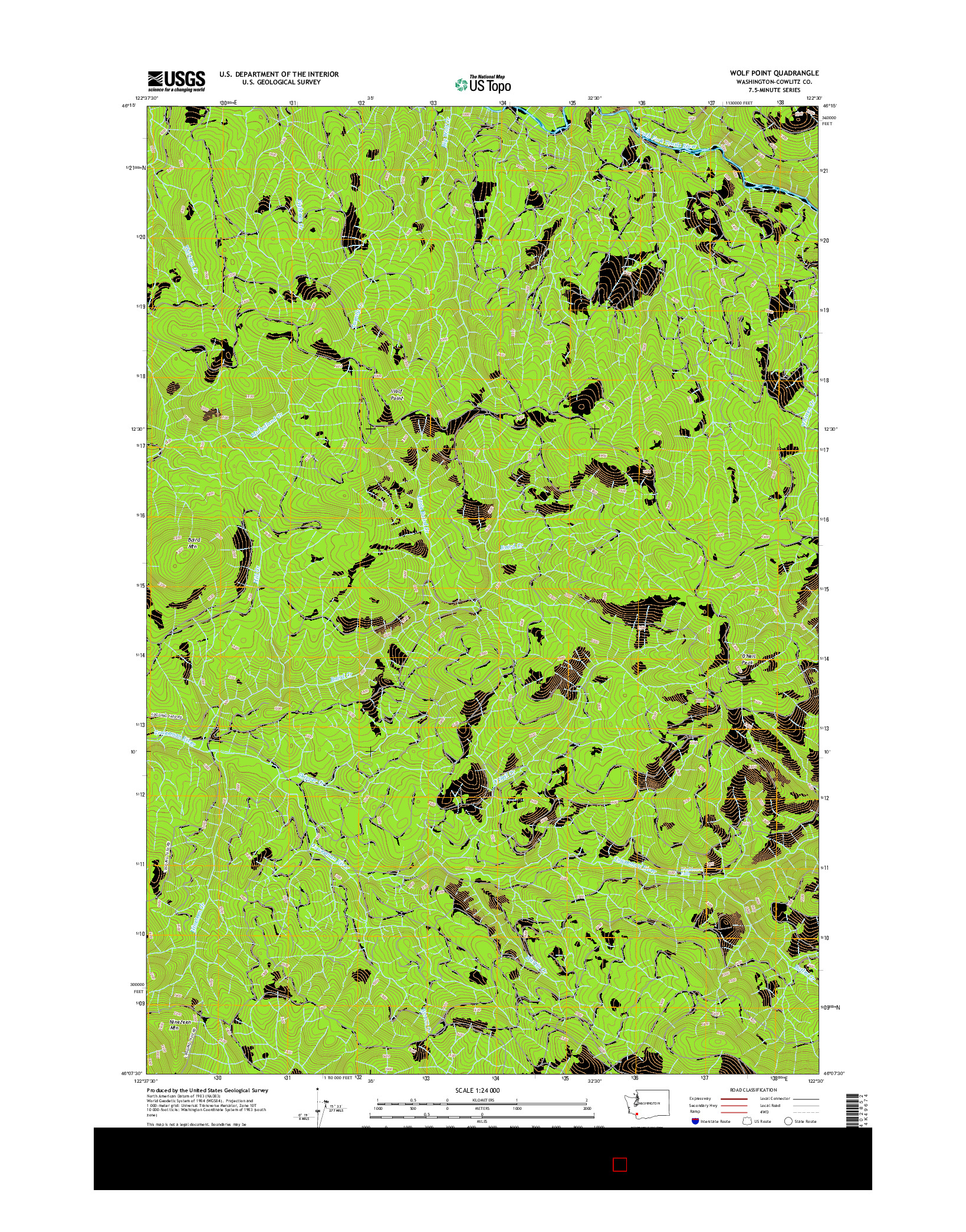 USGS US TOPO 7.5-MINUTE MAP FOR WOLF POINT, WA 2017