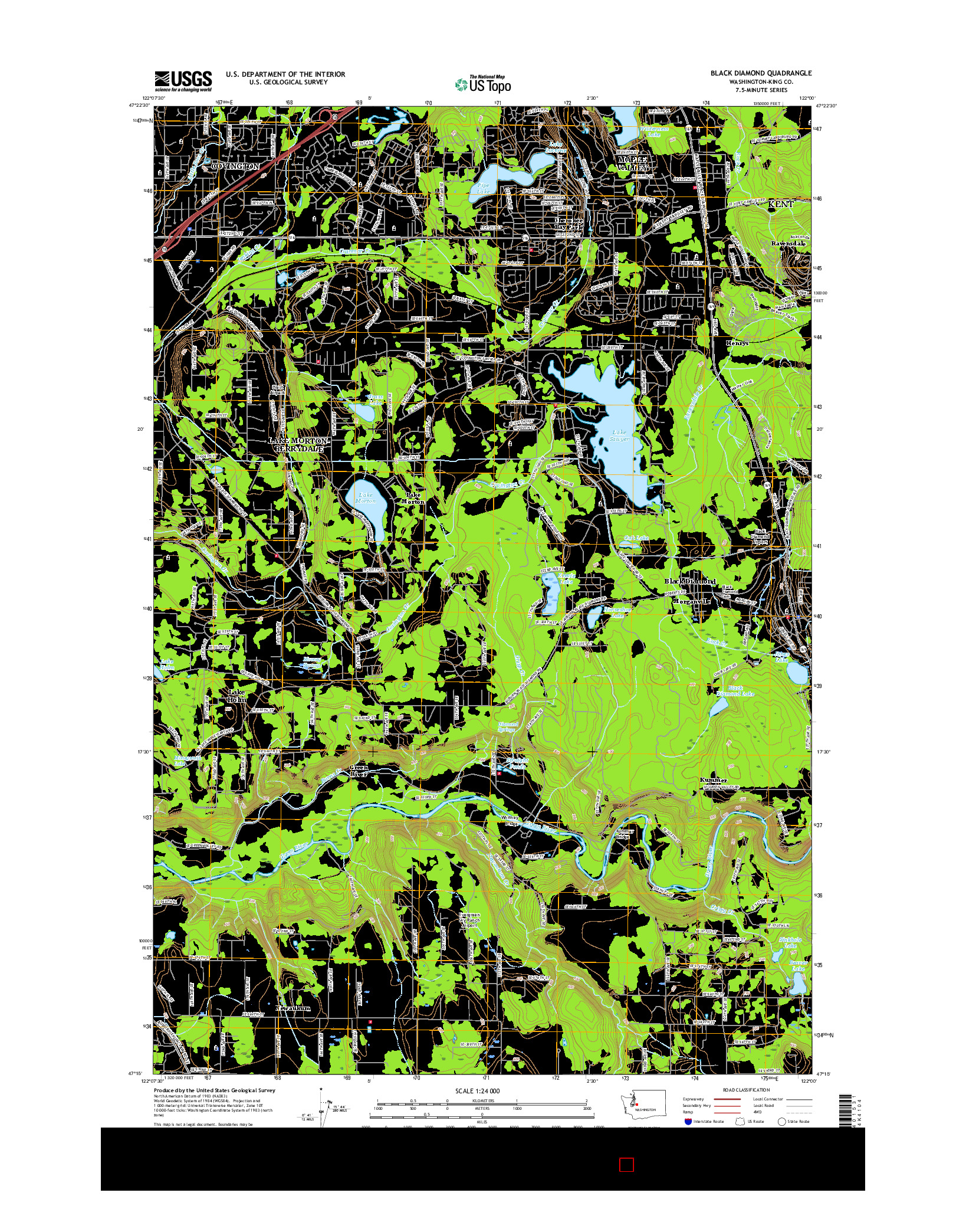 USGS US TOPO 7.5-MINUTE MAP FOR BLACK DIAMOND, WA 2017